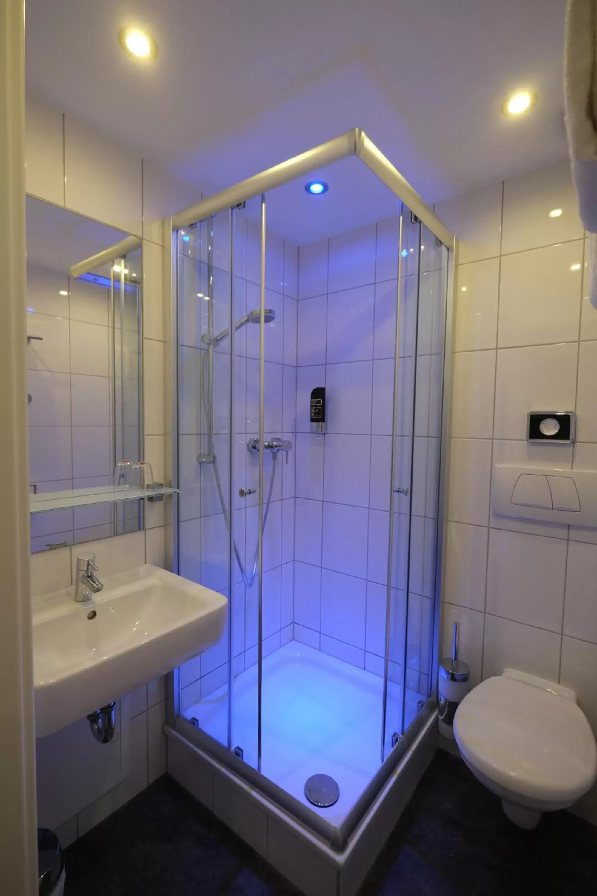 Shower, Bathroom in Hotel Hohenstaufen