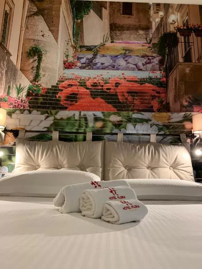 Bed in Hotel Flora