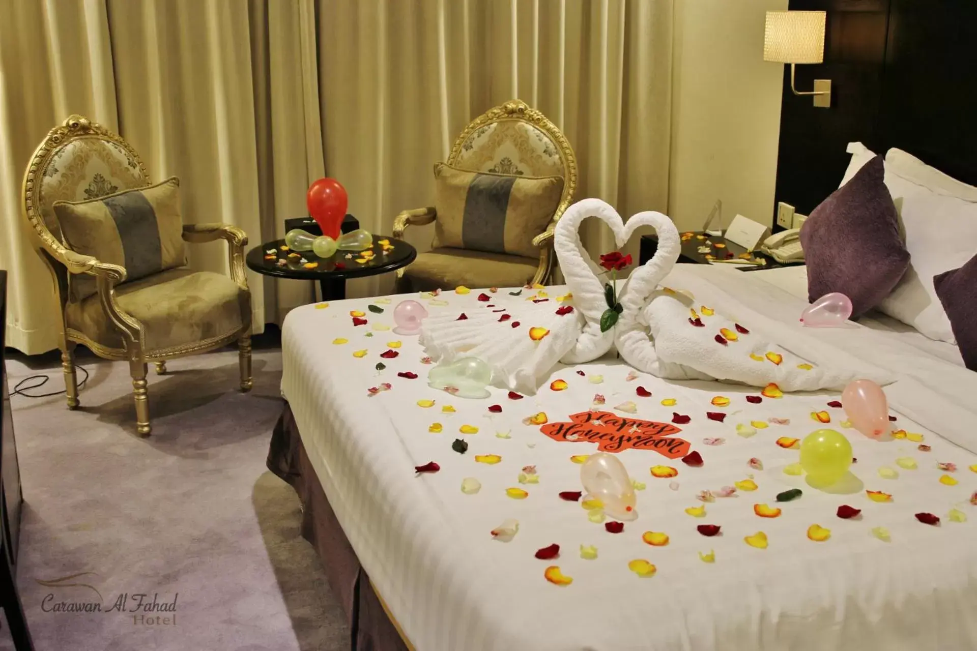 Decorative detail, Bed in Carawan Al Fahad Hotel Decorative detail, Bed in Carawan Al Fahad Hotel