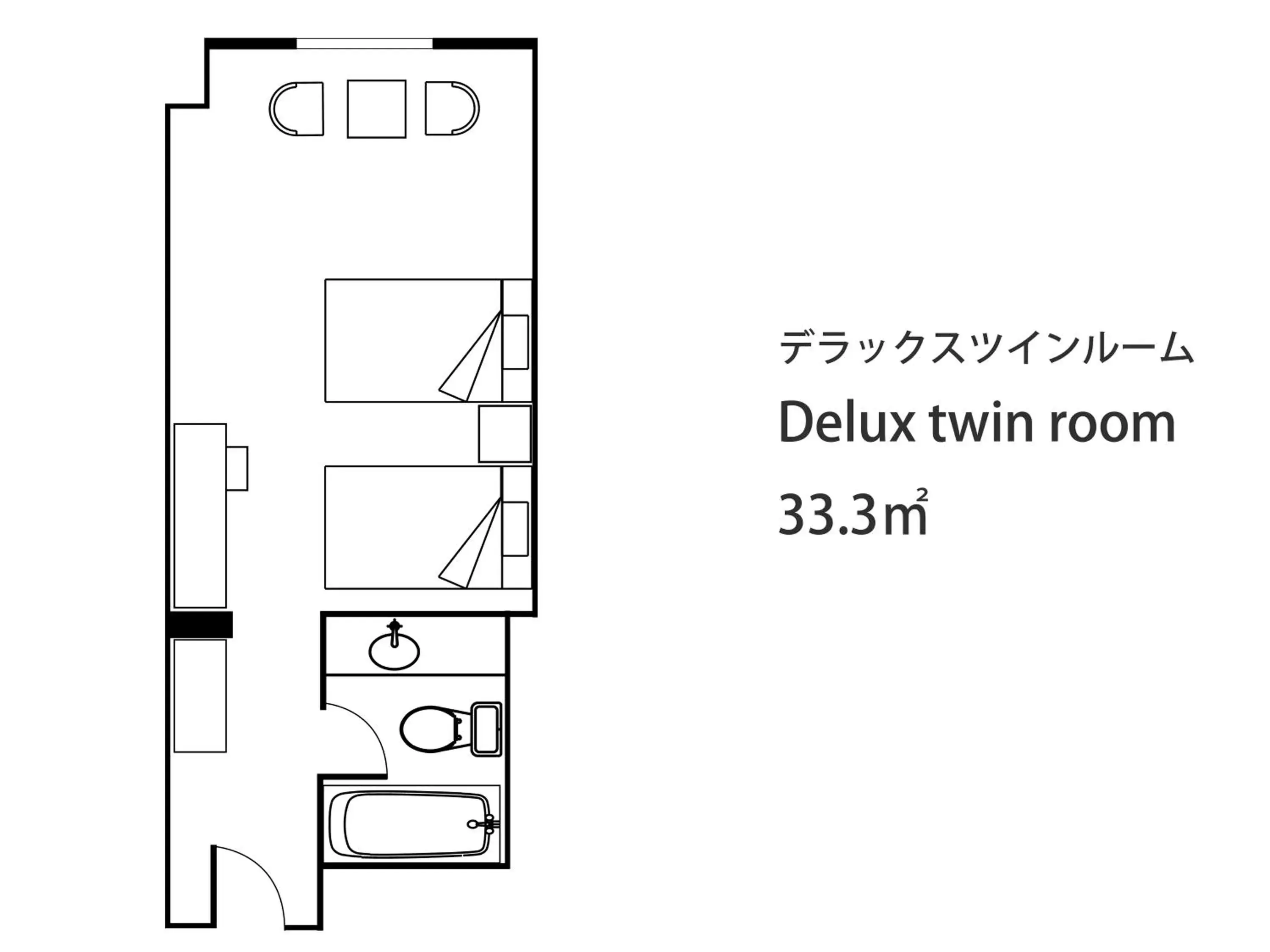 Photo of the whole room, Floor Plan in Hiroshima Airport Hotel