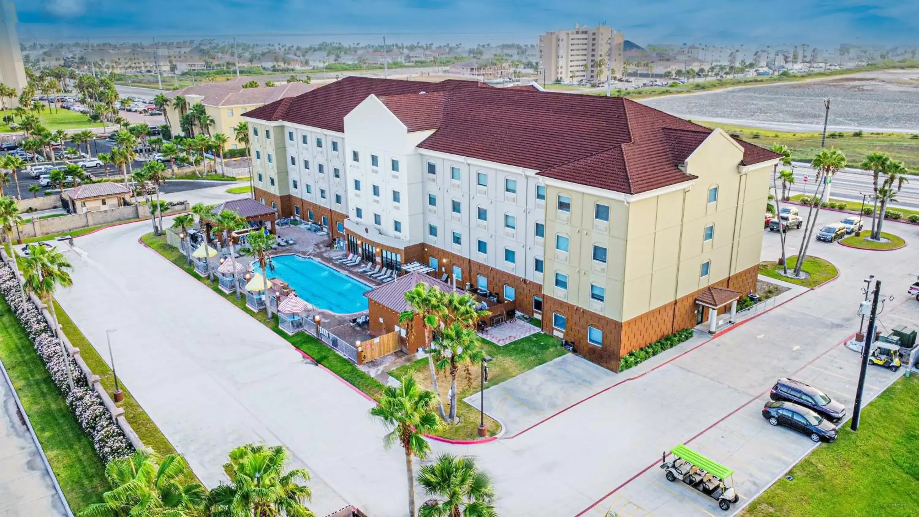 Property building, Bird's-eye View in Holiday Inn Express Hotel and Suites South Padre Island, an IHG Hotel