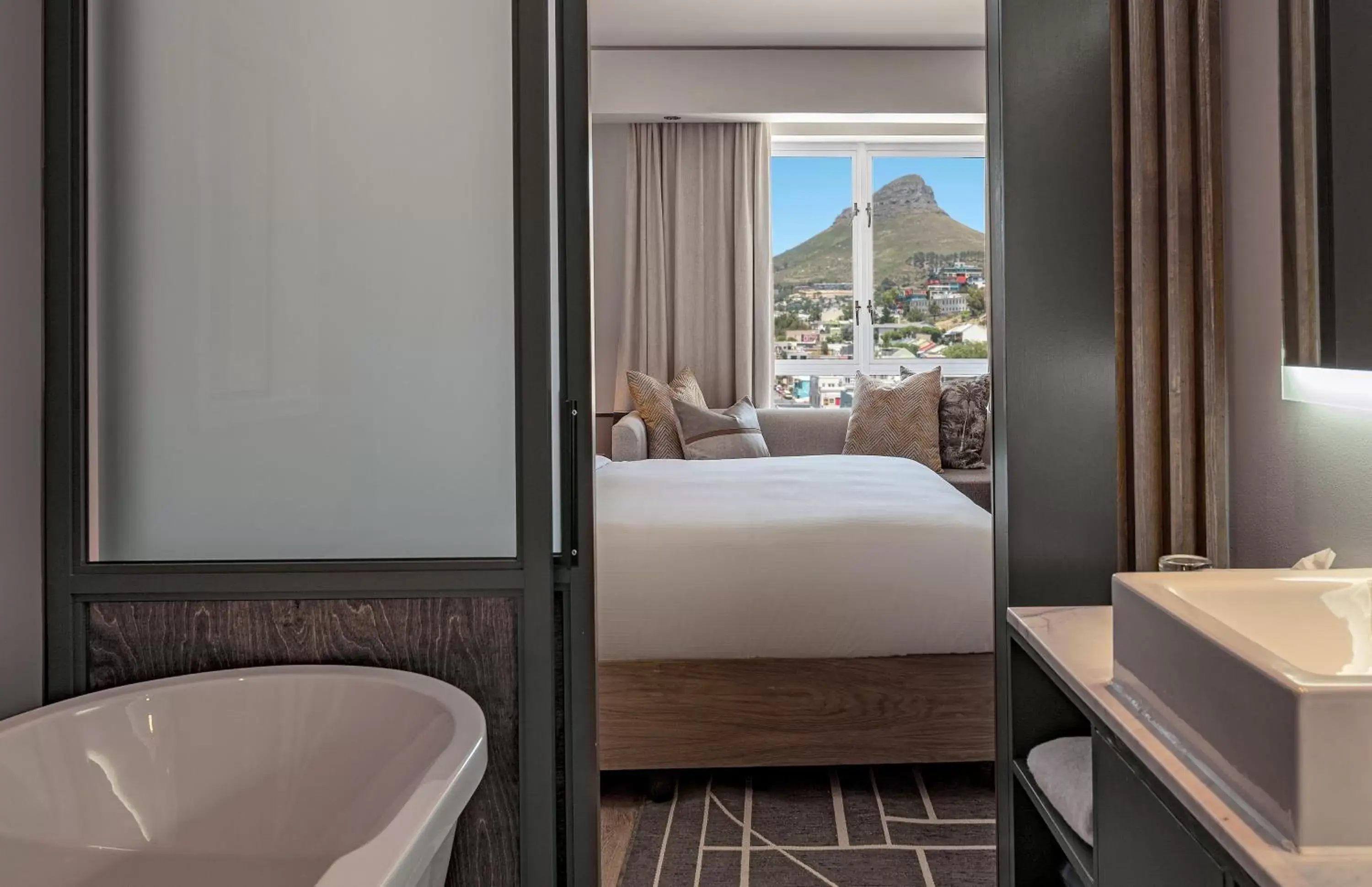 Bed, Bathroom in Hyatt Regency Cape Town