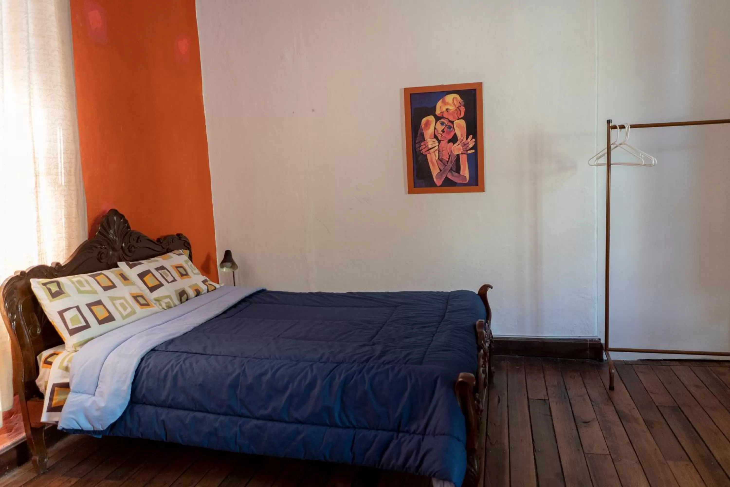 Bedroom, Bed in Blue Door Housing Historic Quito
