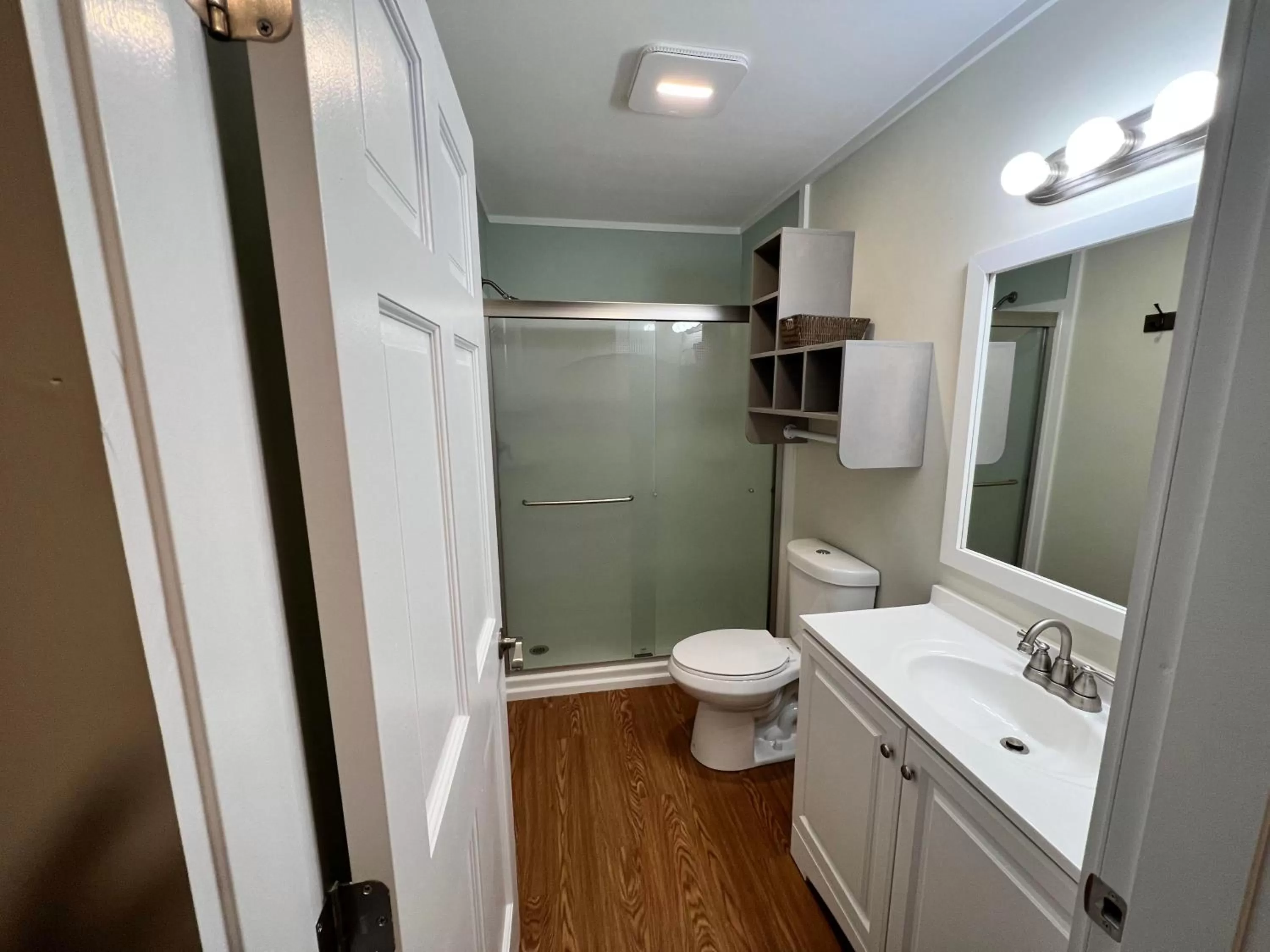 Shower in Rangeley Town & Lake