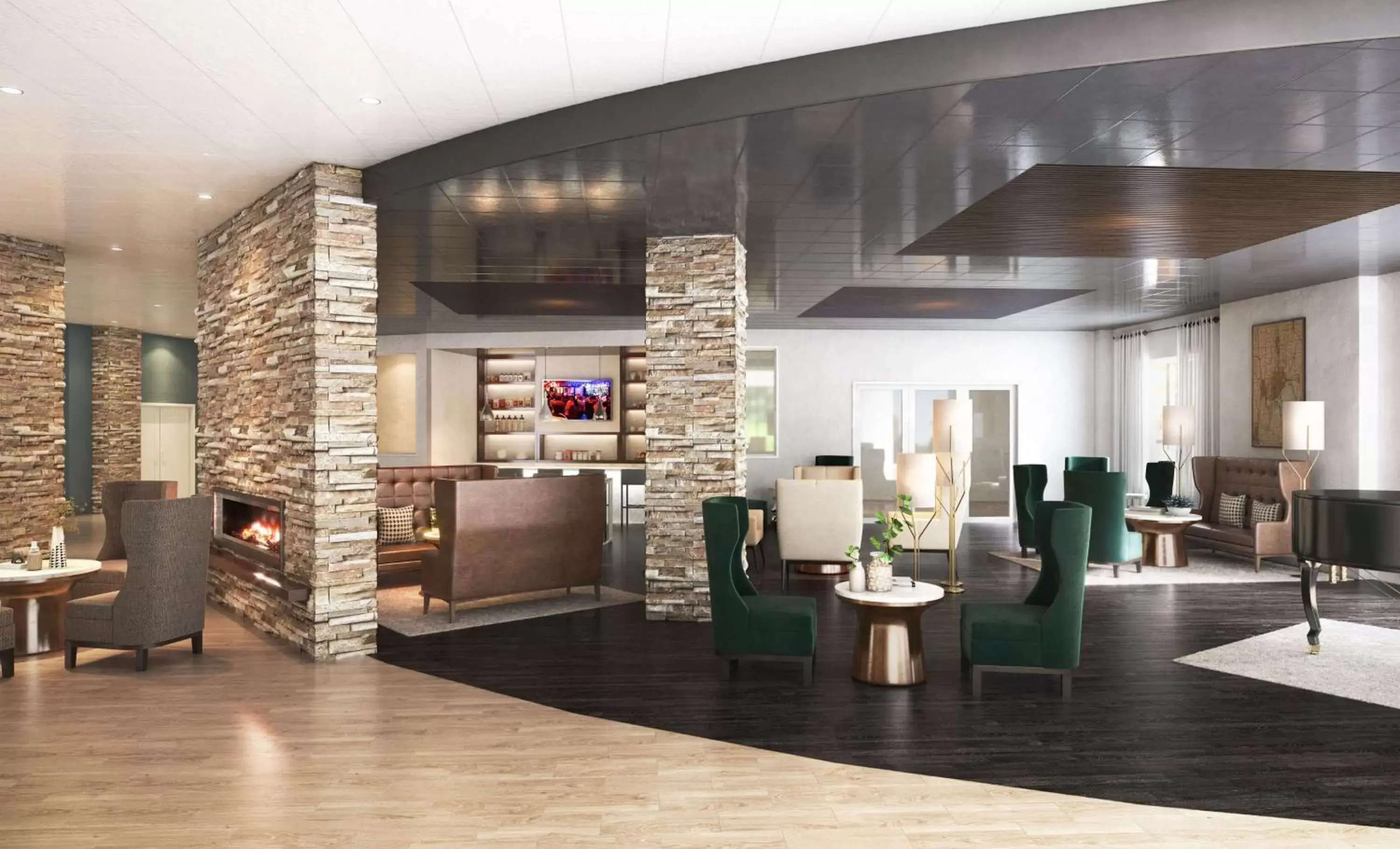 Lobby or reception, Restaurant/Places to Eat in The Mosey Buffalo Williamsville Tapestry Collection Hilton