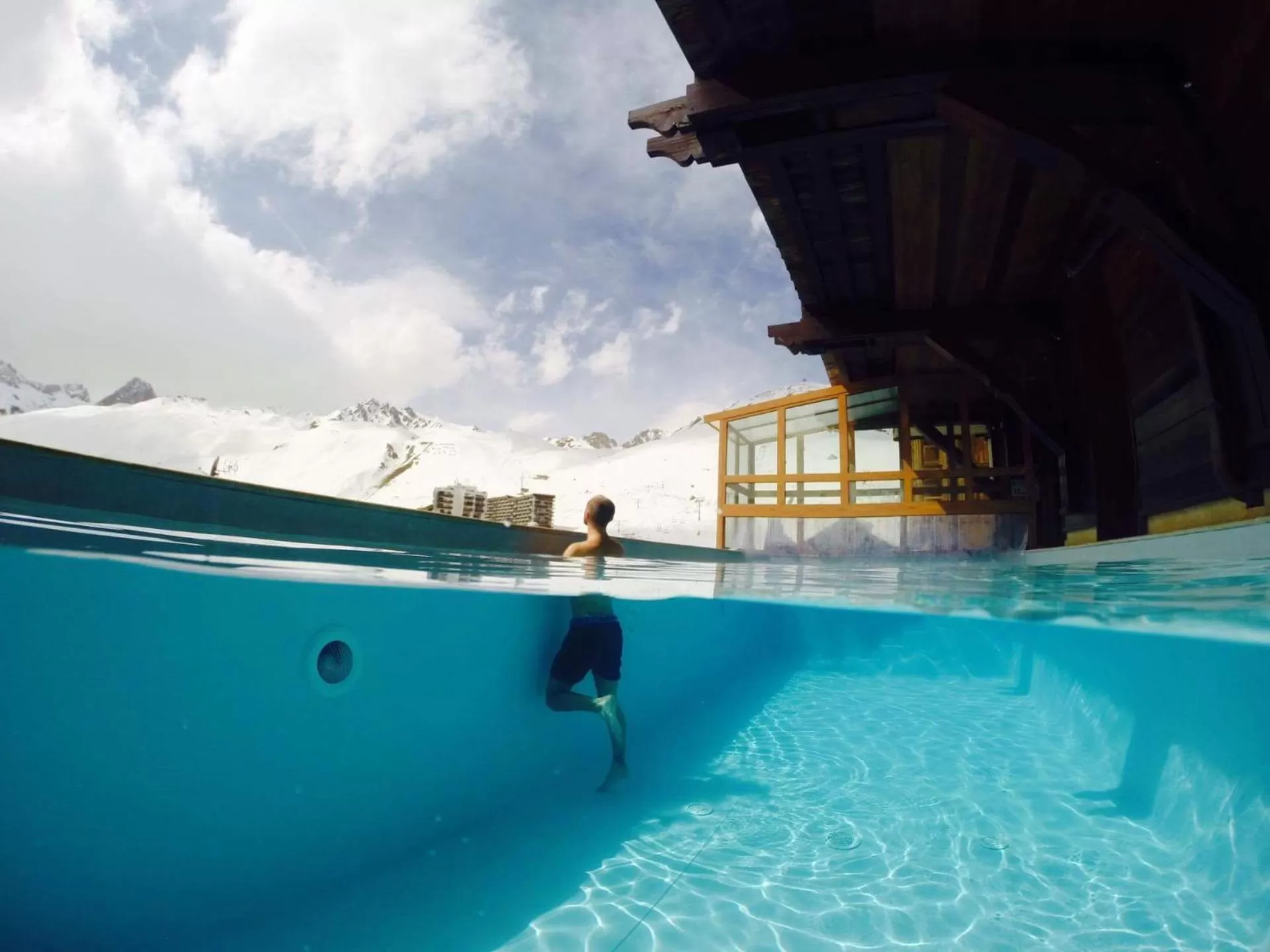 Swimming pool in Hôtel les Campanules by Les Etincelles