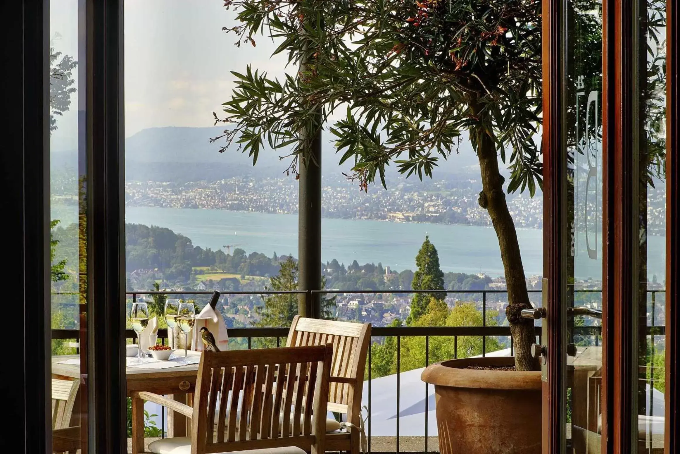Balcony/Terrace, Restaurant/Places to Eat in Sorell Hotel Zürichberg