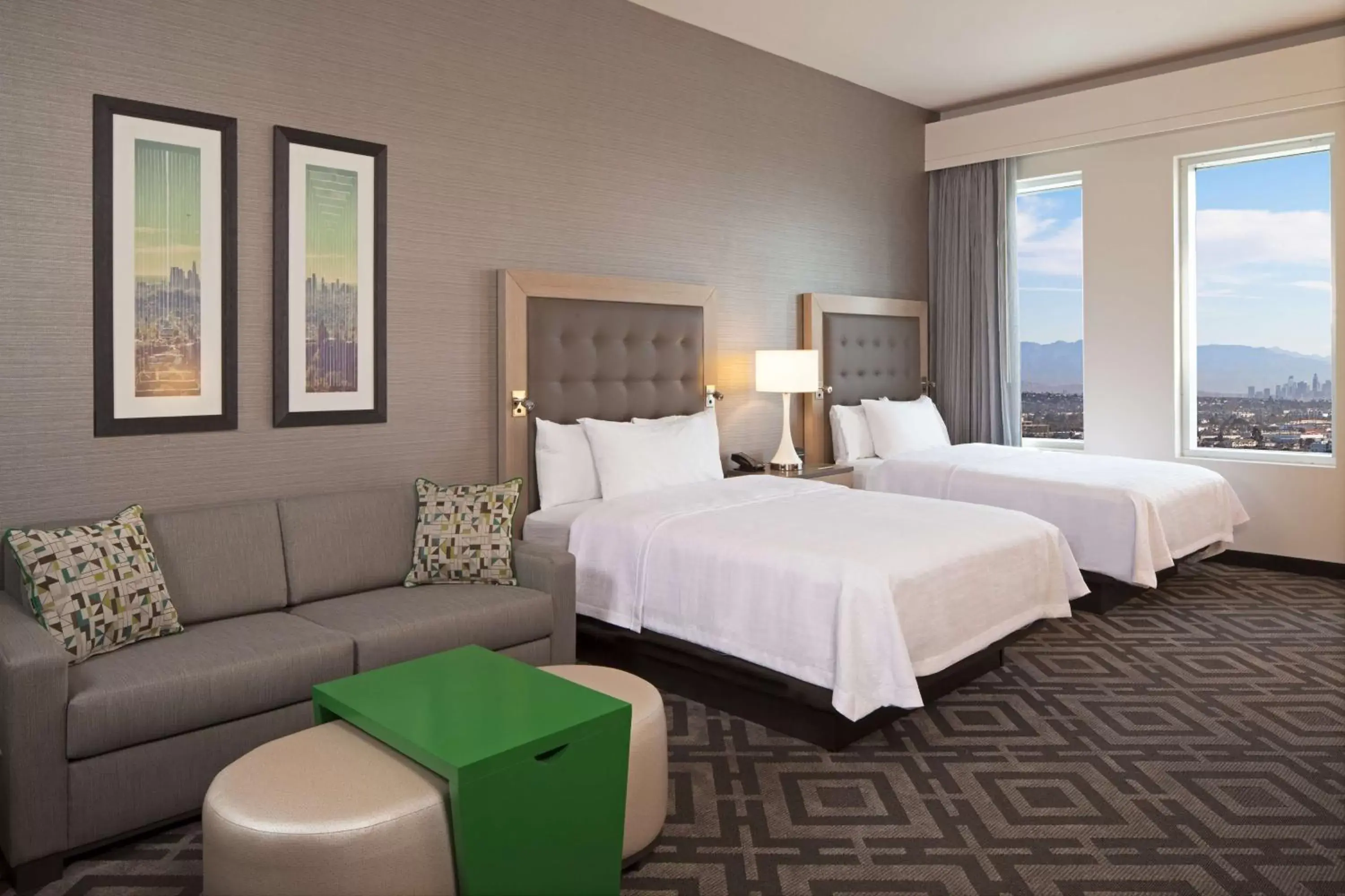 Bed in Homewood Suites By Hilton Los Angeles International Airport