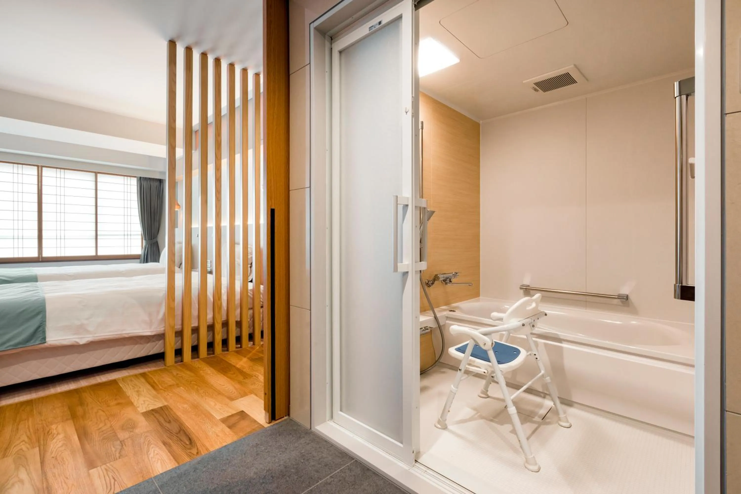 Bathroom, Bed in Kitayuzawa Mori no soraniwa