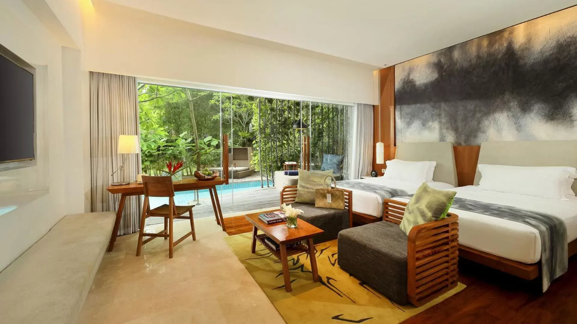 Impressive Lagoon Pool Suite Two Double Beds in Maya Sanur Resort & Spa