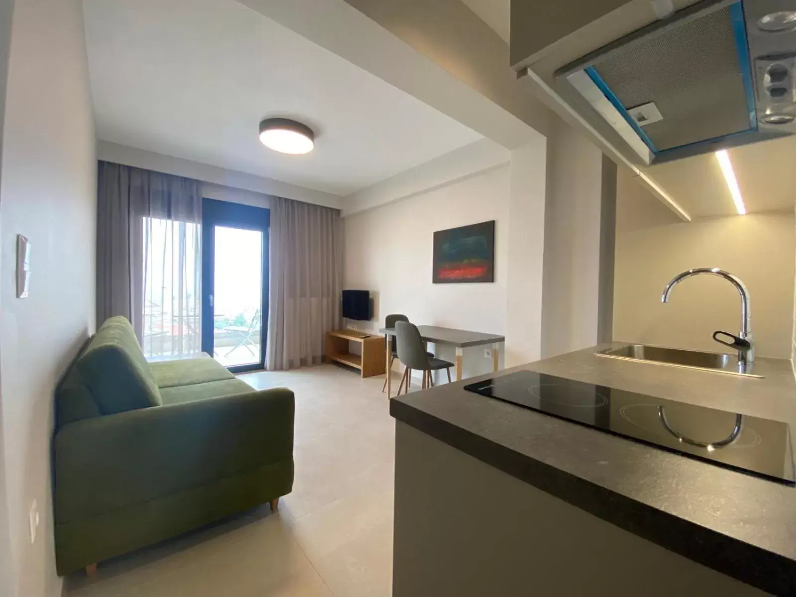 Kitchen or kitchenette, Seating Area in Toumba apartments