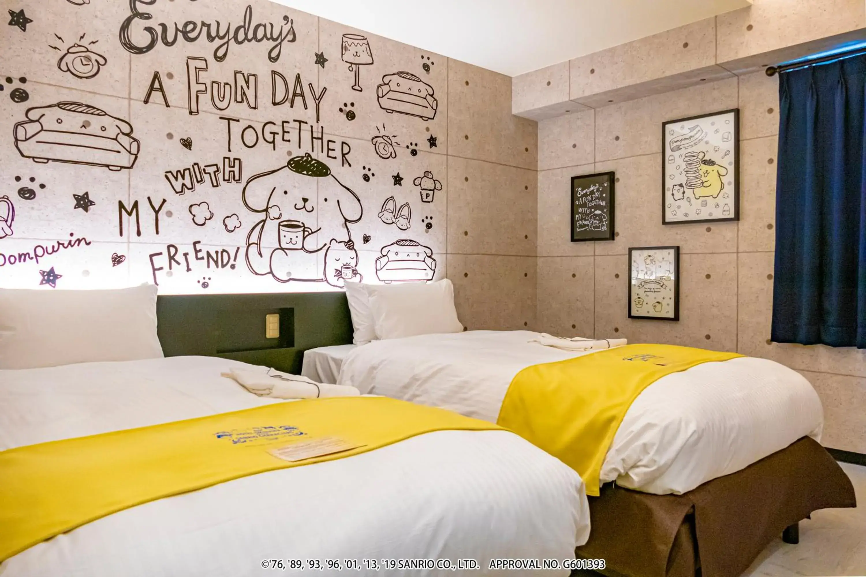 Photo of the whole room, Bed in Hotel Okinawa With Sanrio Characters