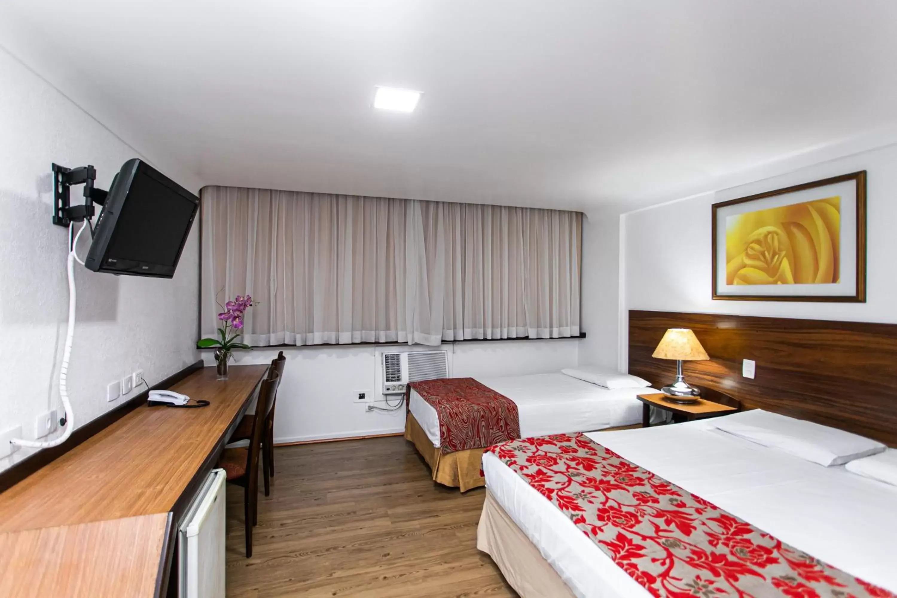 Bed, TV/Entertainment Center in Dan Inn Curitiba Centro