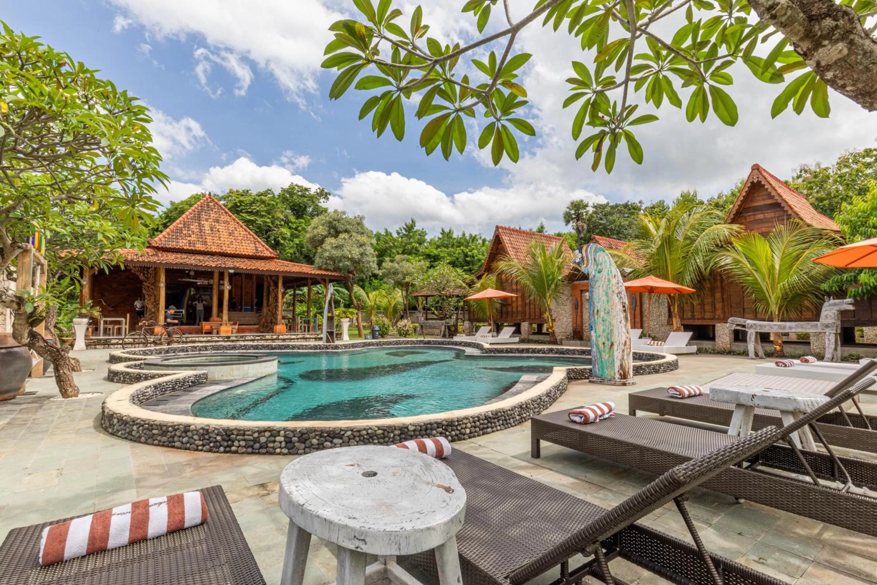 Pool view in Jukung Cottage