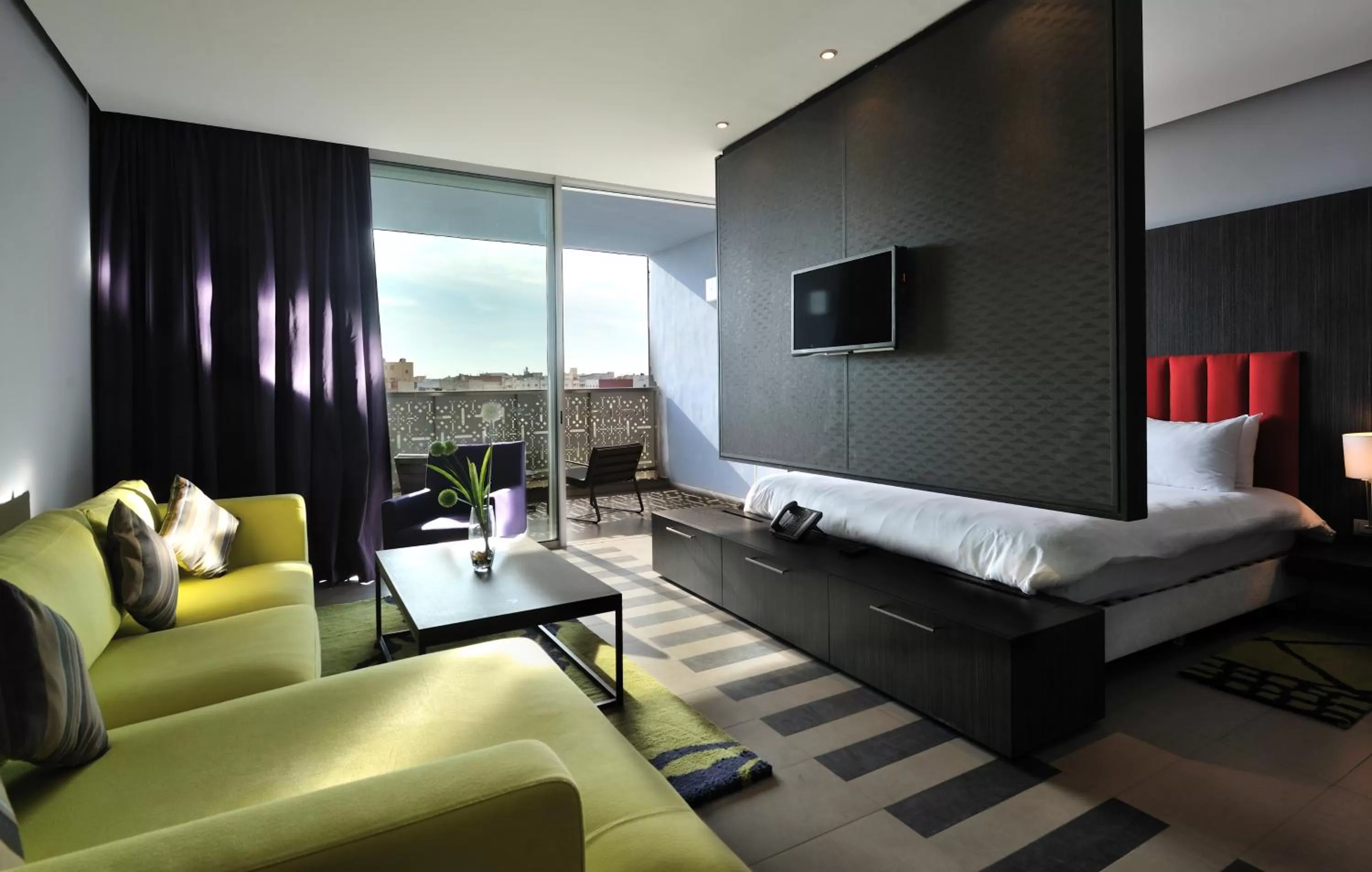 Balcony/Terrace, Bed in Mercure Nador Rif