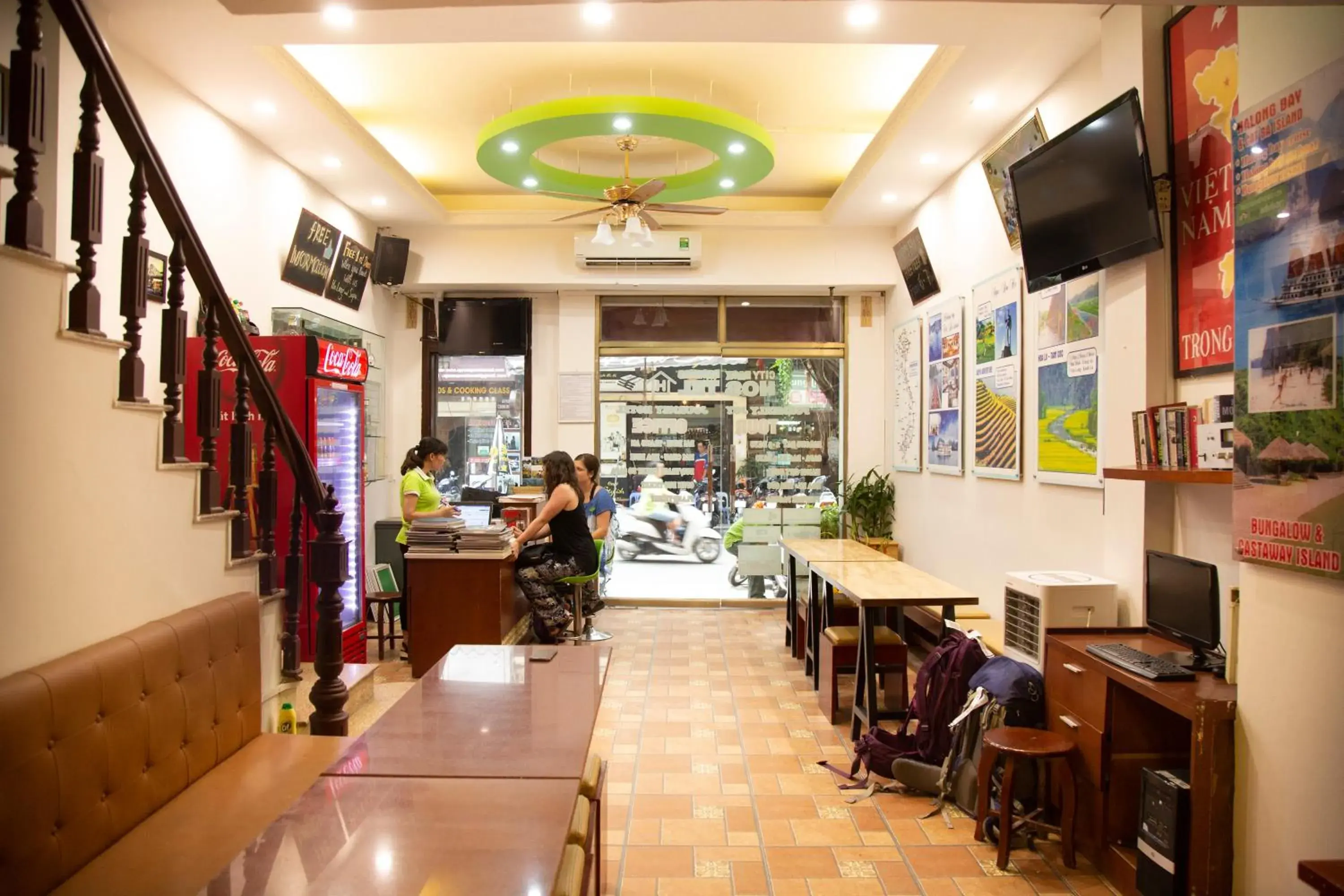 Lobby or reception, Restaurant/Places to Eat in Hanoi City Backpackers Hostel