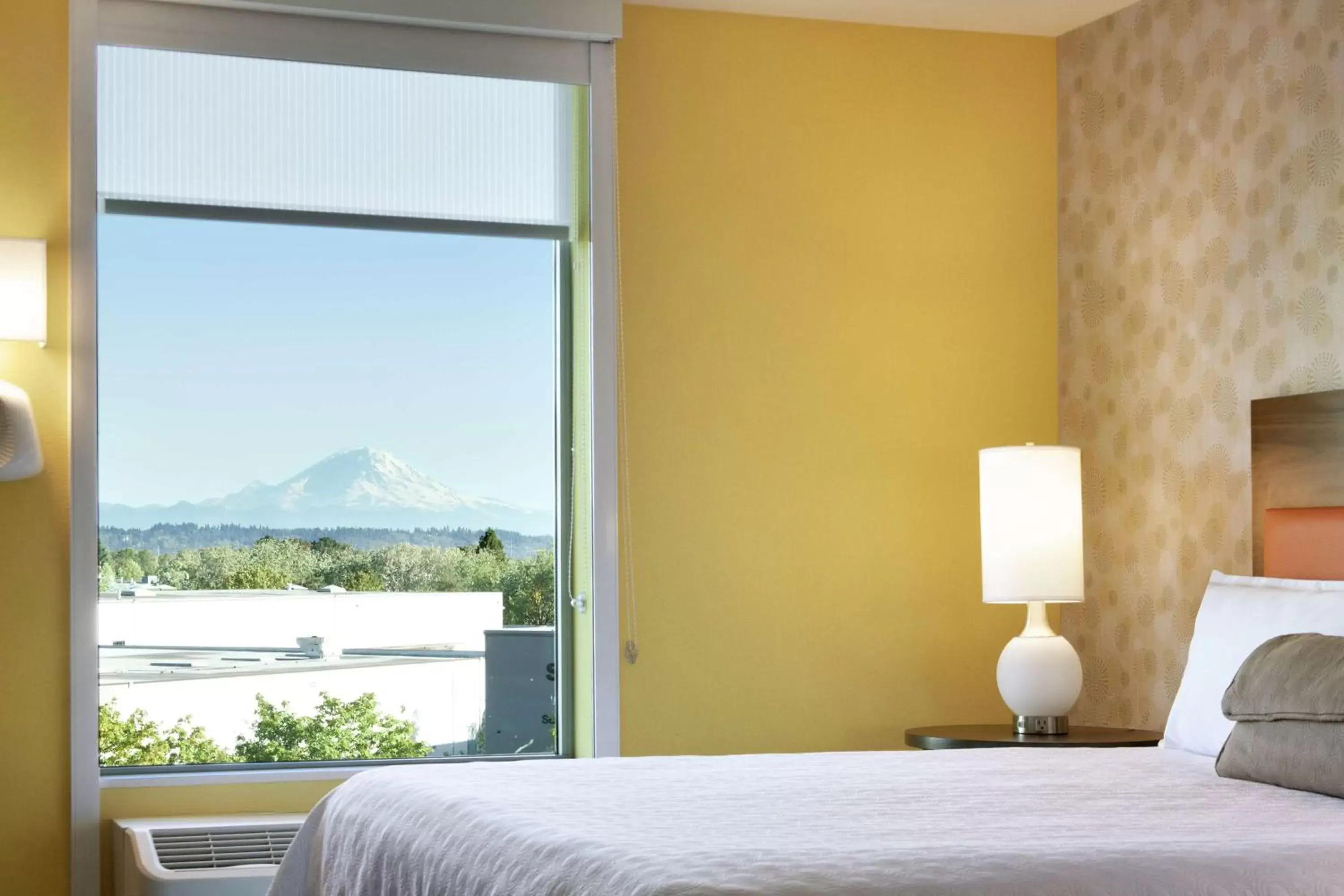 View (from property/room), Bed in Home2 Suites by Hilton Seattle Airport