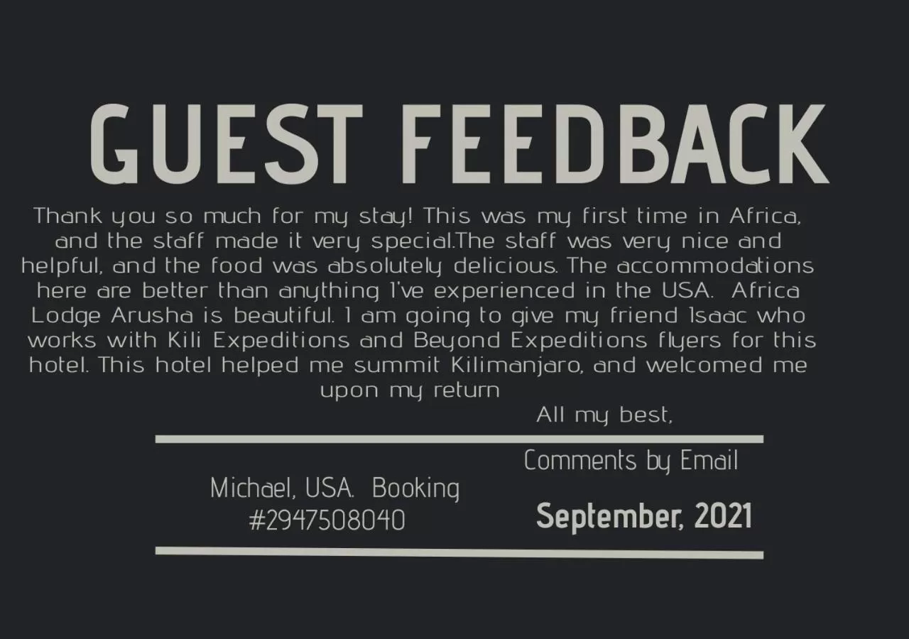 Property building in Africa Lodge Arusha