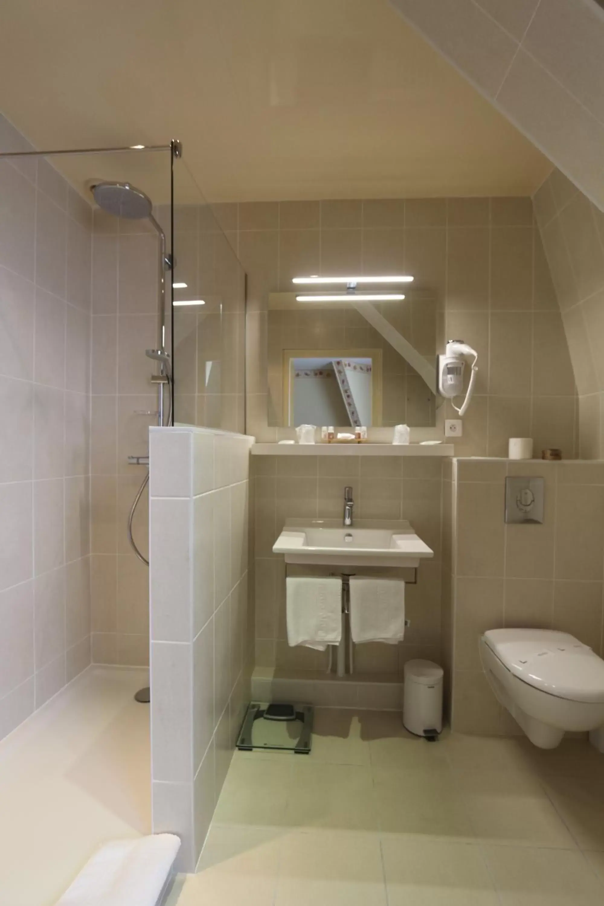 Shower, Bathroom in The Originals Boutique, Hôtel Normandie, Auxerre