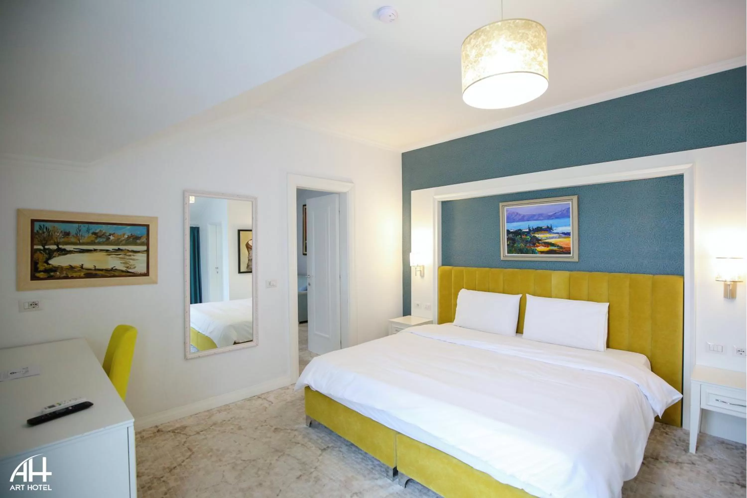 Bed in ART Hotel Tirana