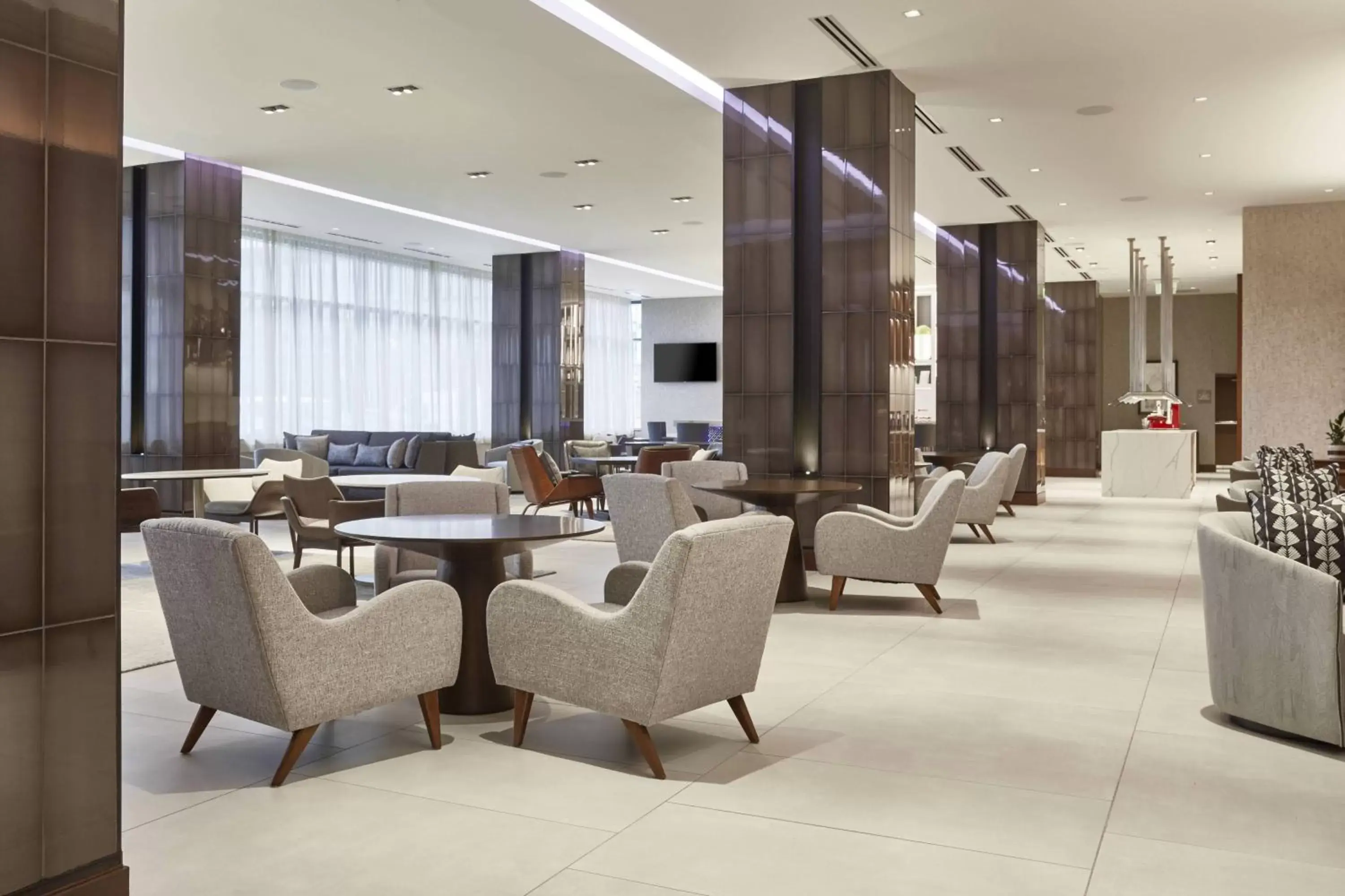 Lobby or reception, Restaurant/Places to Eat in AC Hotel by Marriott Atlanta Airport Gateway
