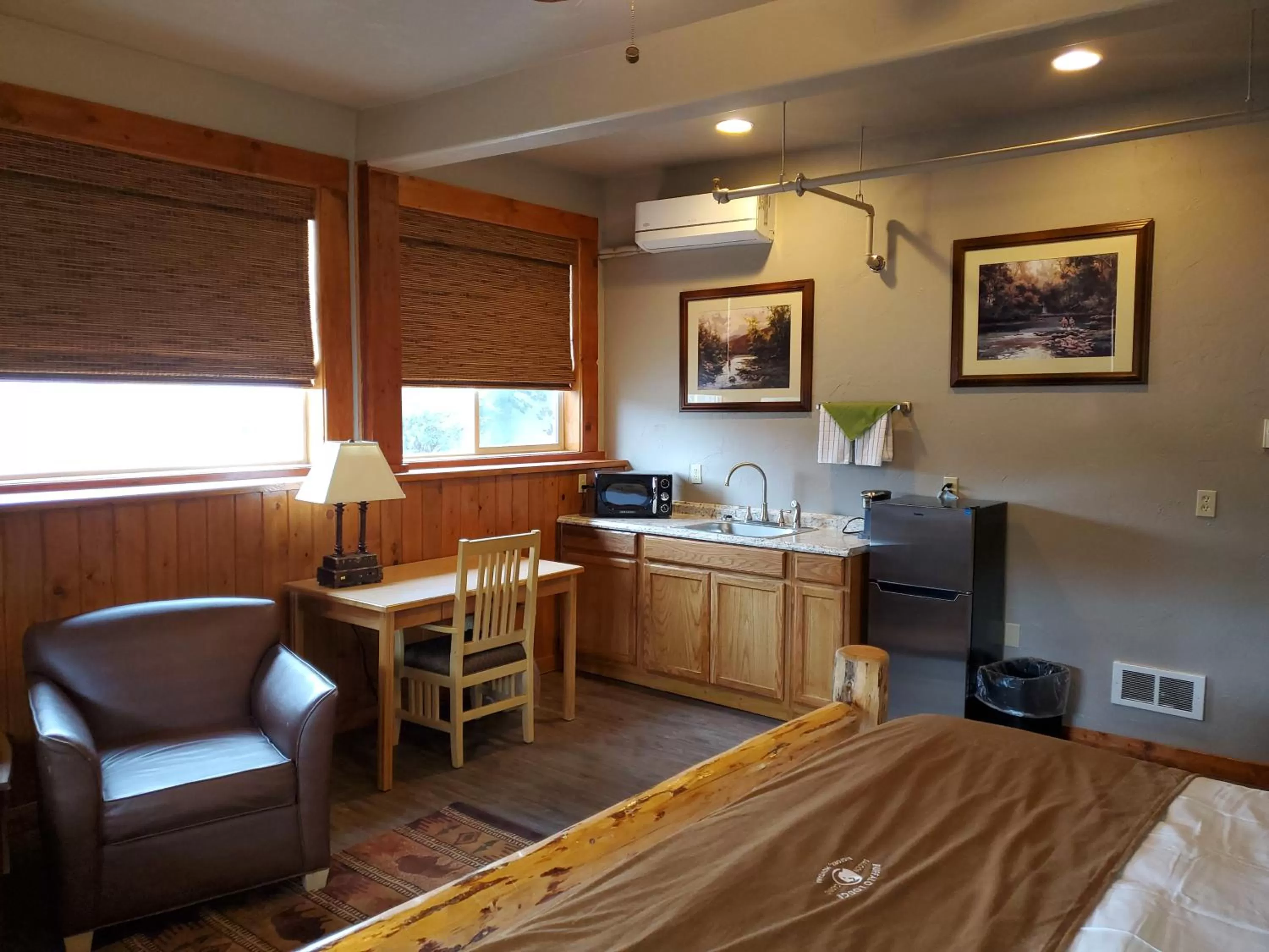 Seating area in Buffalo Lodge of Bigfork