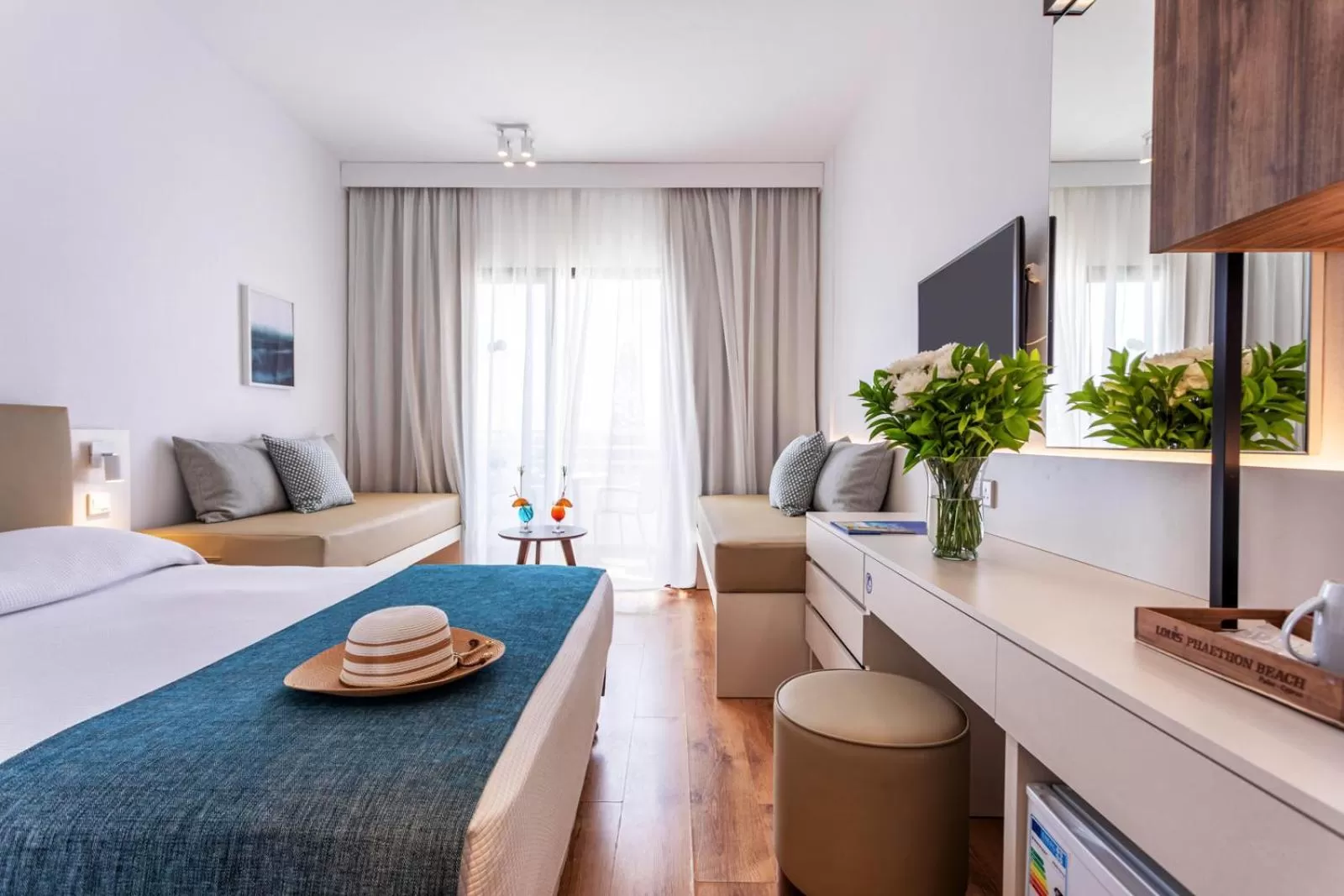 Four - Bedded Room with Sea view ( 2 Adults + 2 Children) in Louis Phaethon Beach