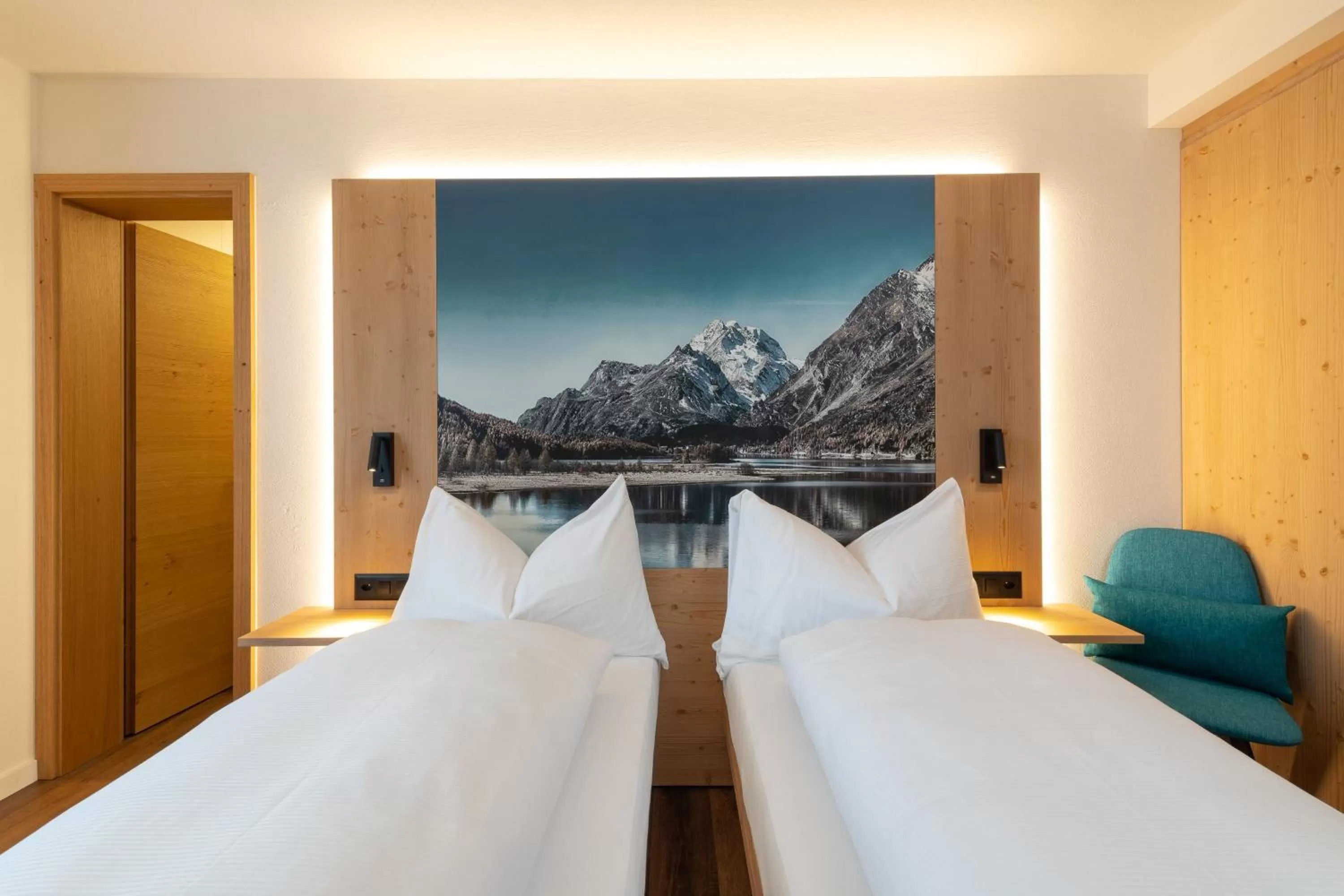 Bed in Berghotel Randolins