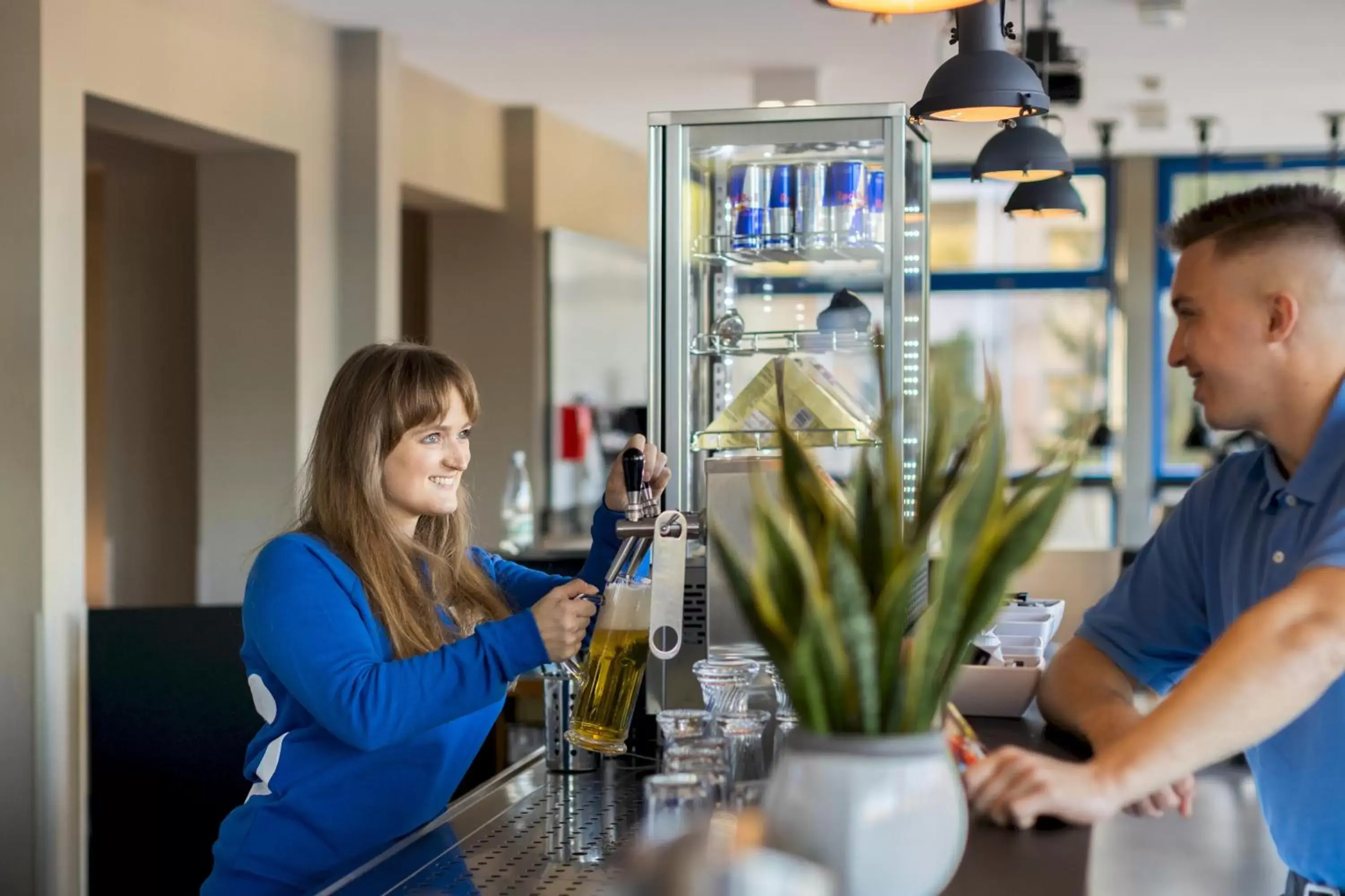 Lounge or bar in a&o Dresden Hauptbahnhof Lounge or bar in a&o Dresden Hauptbahnhof