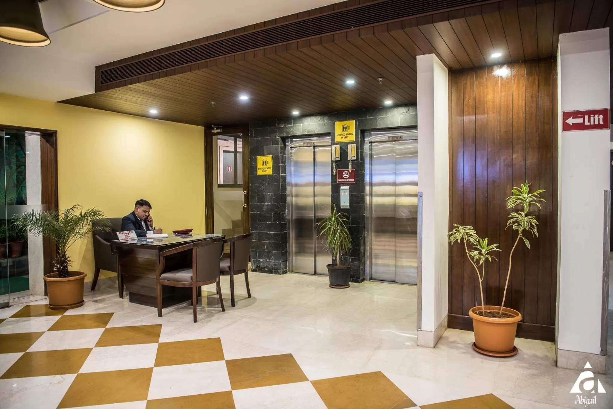 elevator in Hotel Abigail Goradia's