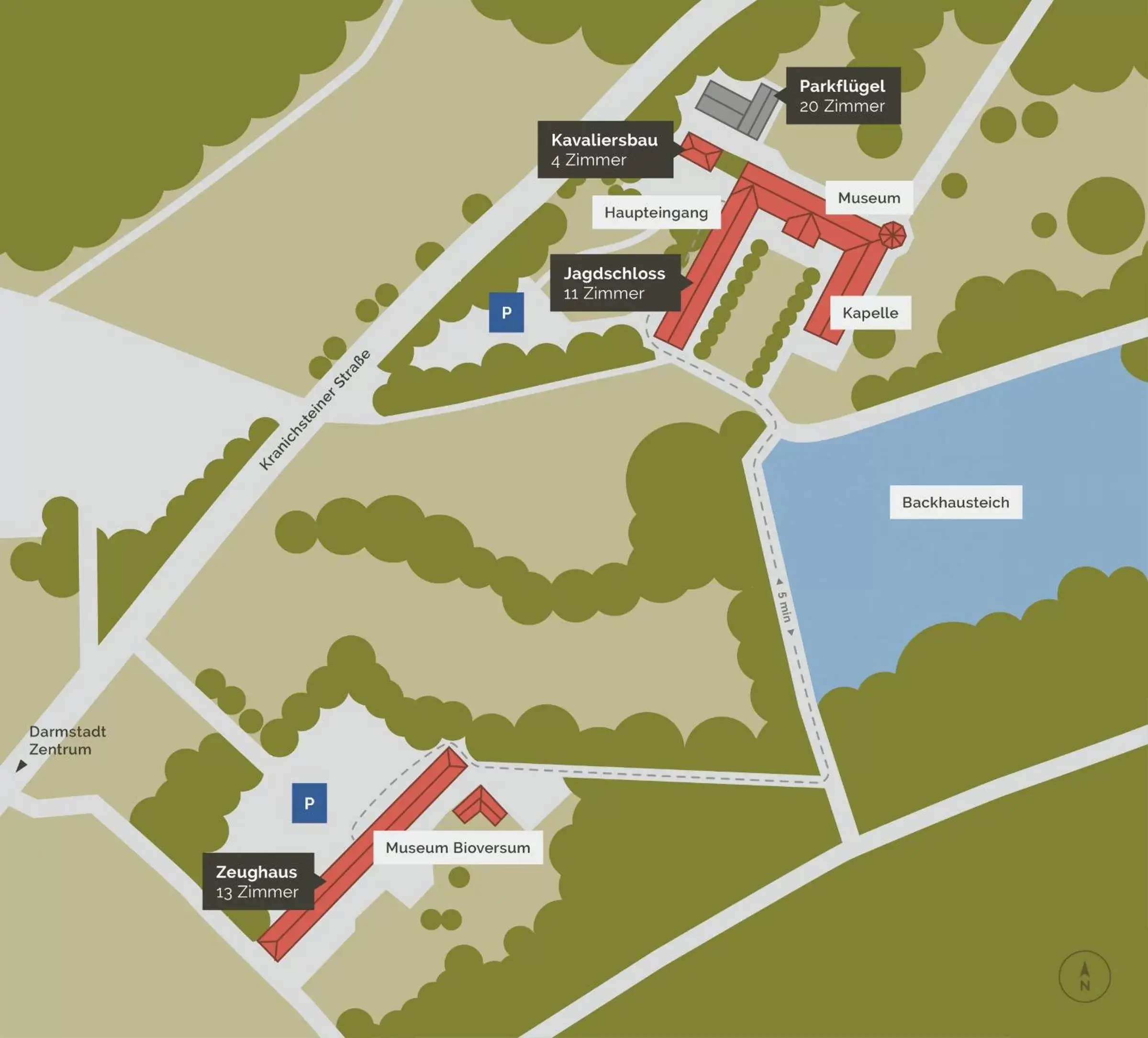 Natural landscape, Floor Plan in Hotel Jagdschloss Kranichstein