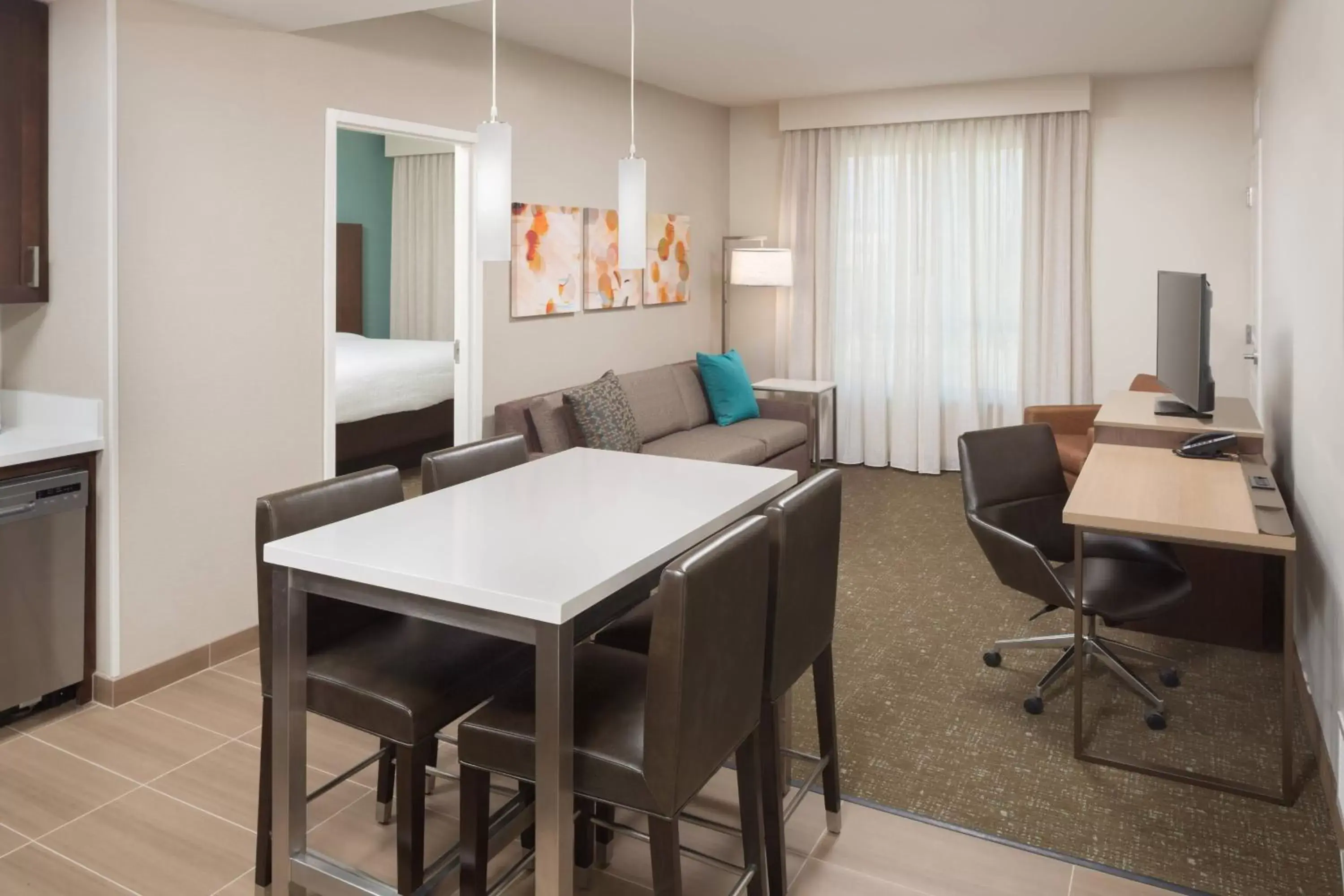 Bedroom, Dining Area in Residence Inn by Marriott Ontario Rancho Cucamonga