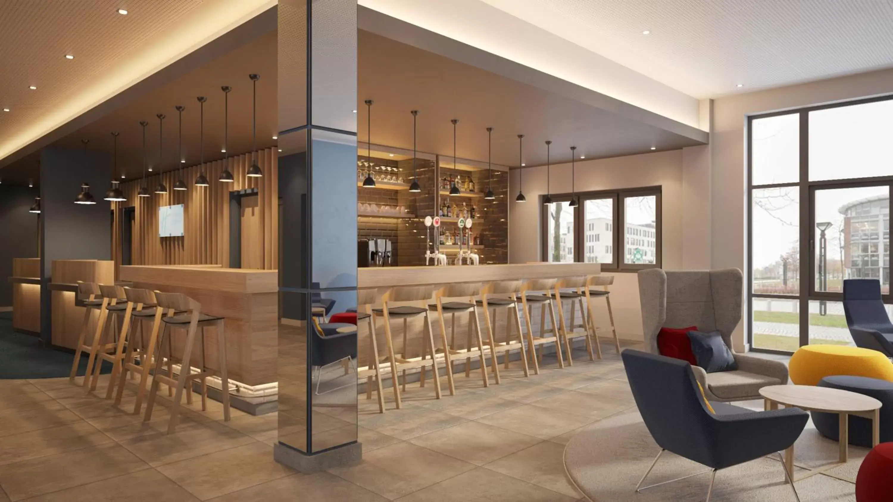 Lounge or bar, Lounge/Bar in Holiday Inn Express Oberhausen, an IHG Hotel