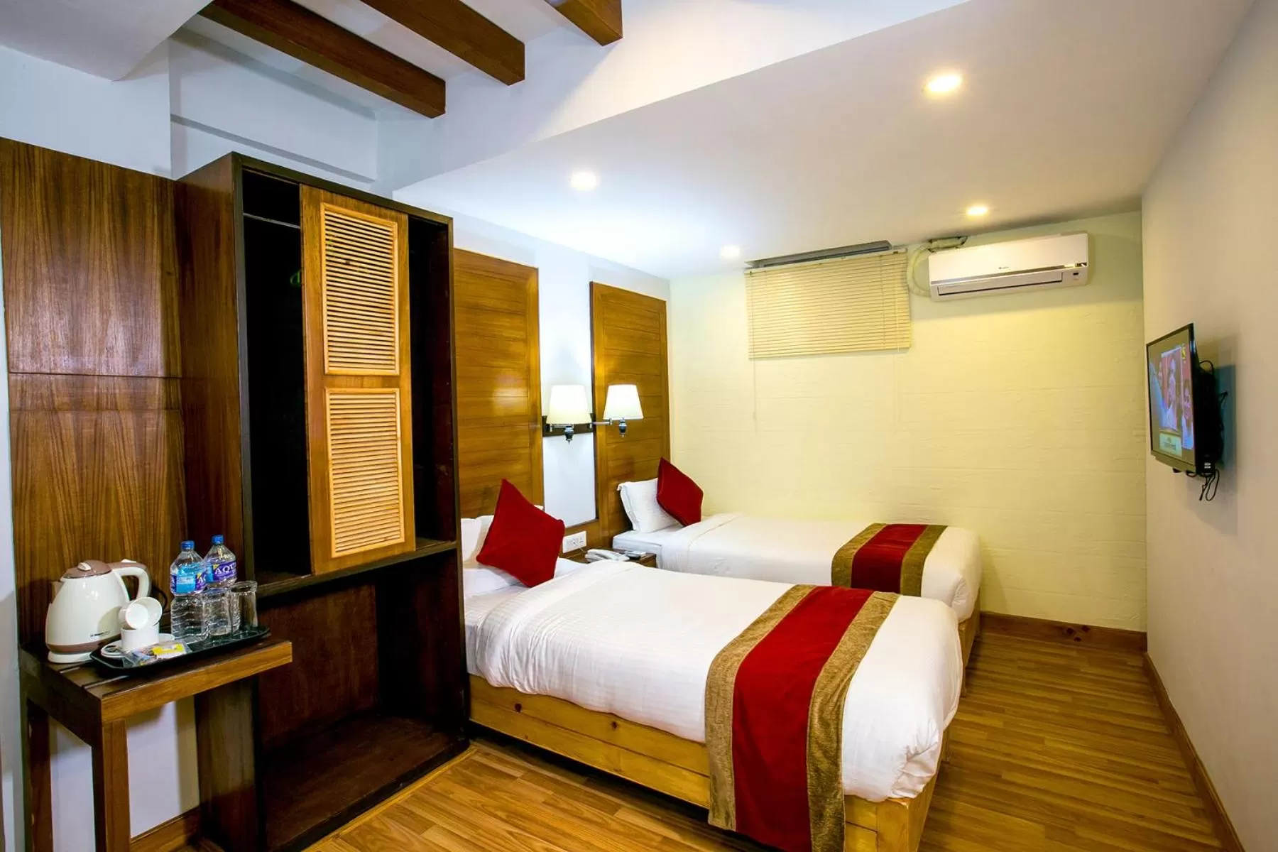 Bed in Beautiful Kathmandu Hotel