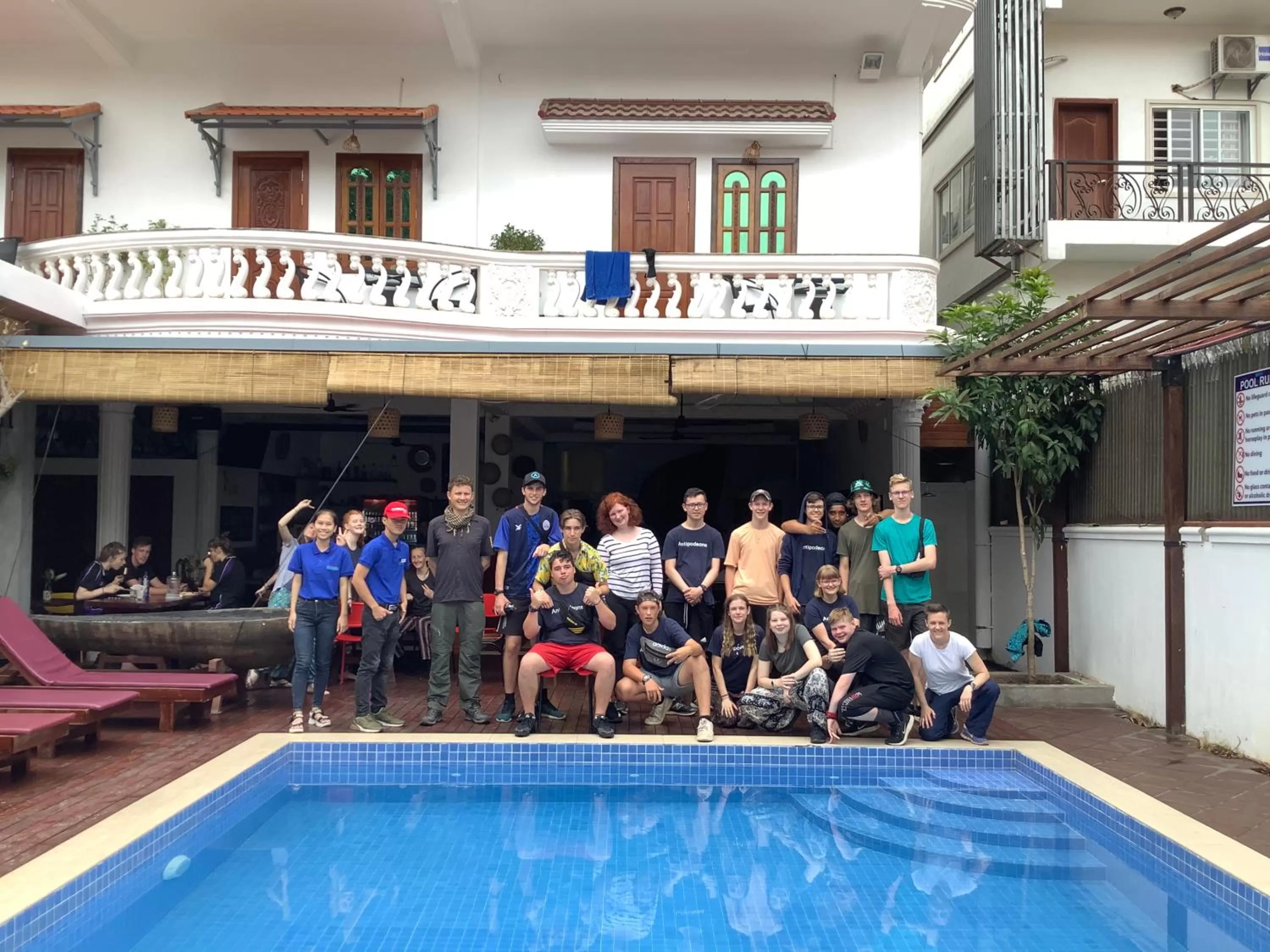 group of guests in Poolside Villa