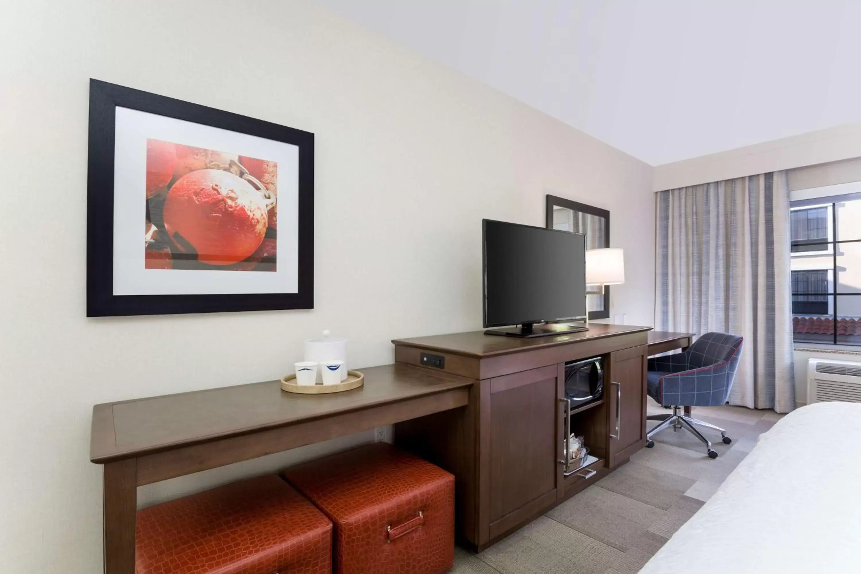 Bed, TV/Entertainment Center in Hampton Inn Santa Barbara/Goleta