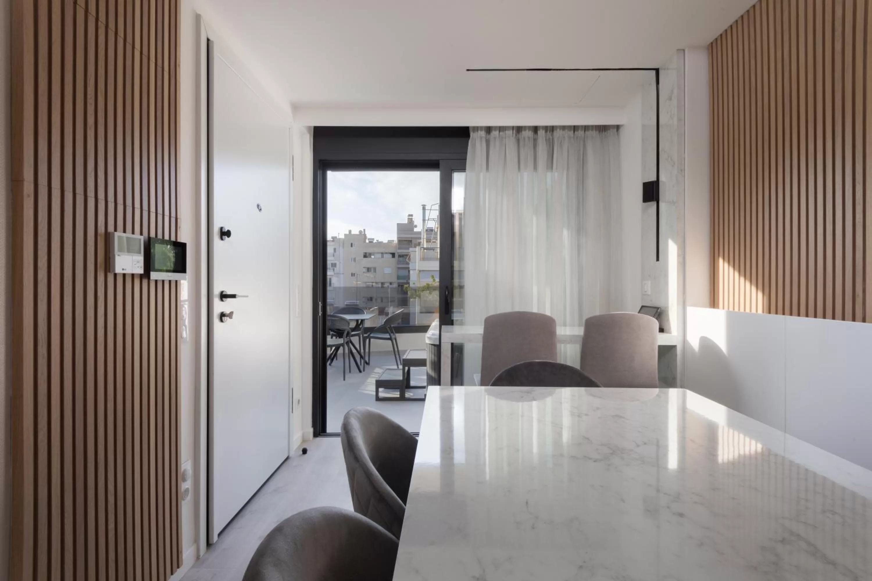 Balcony/Terrace, Bed in Incanto Boutique Suites - Neos Kosmos