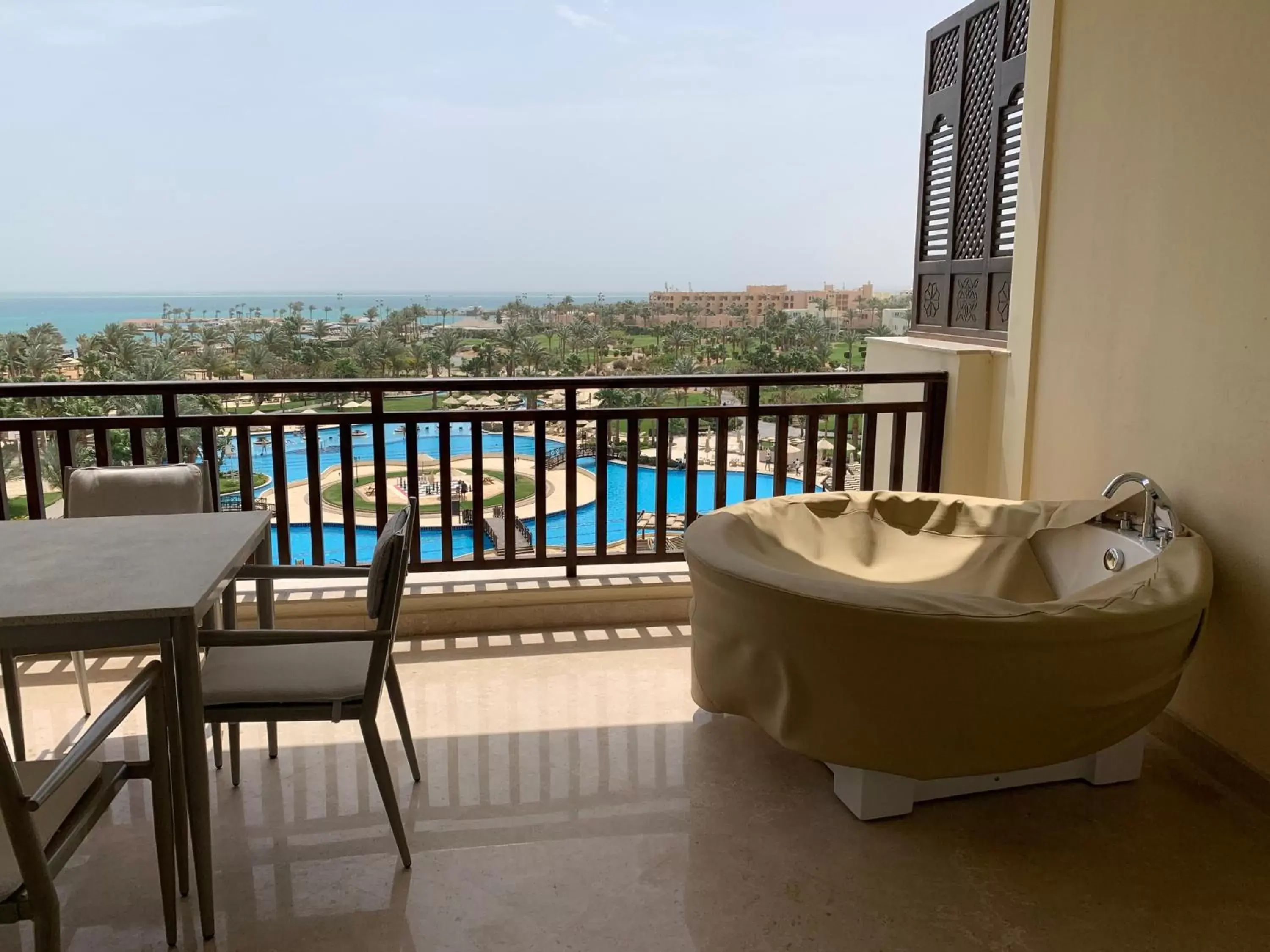 Balcony/Terrace, Pool View in Steigenberger Aldau Beach Hotel