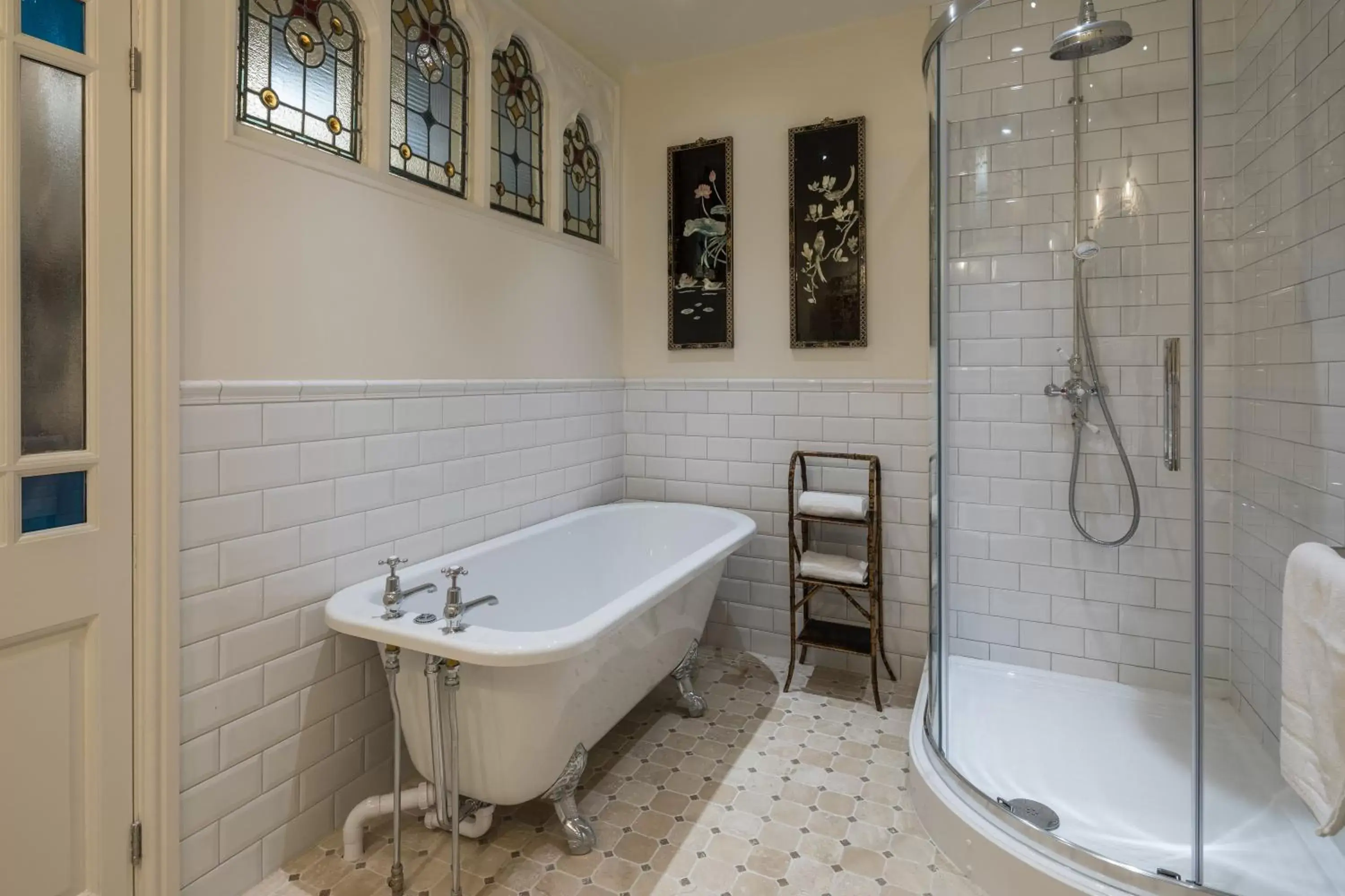 Shower, Bathroom in Tolcarne Beach Colonial Restaurant and Rooms