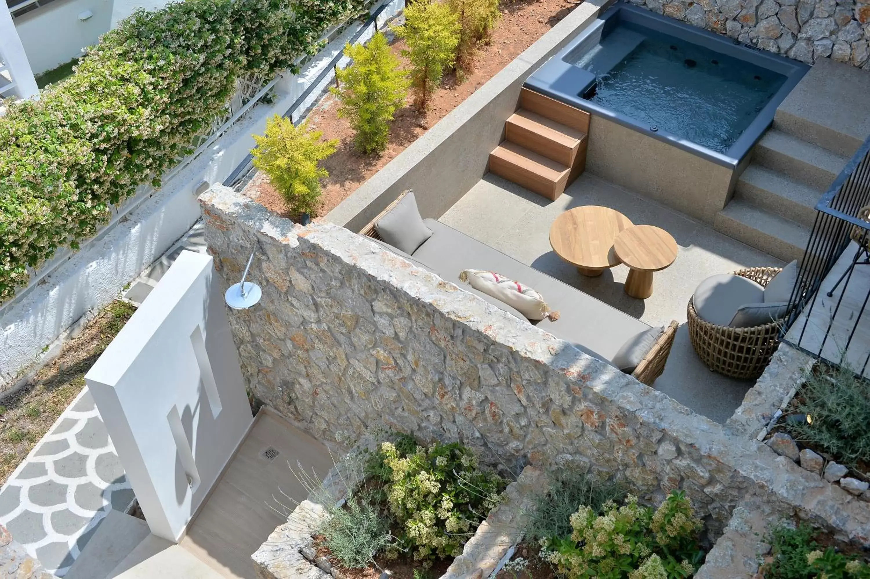 Patio, Pool View in Aktaion Beach Boutique Hotel & Spa