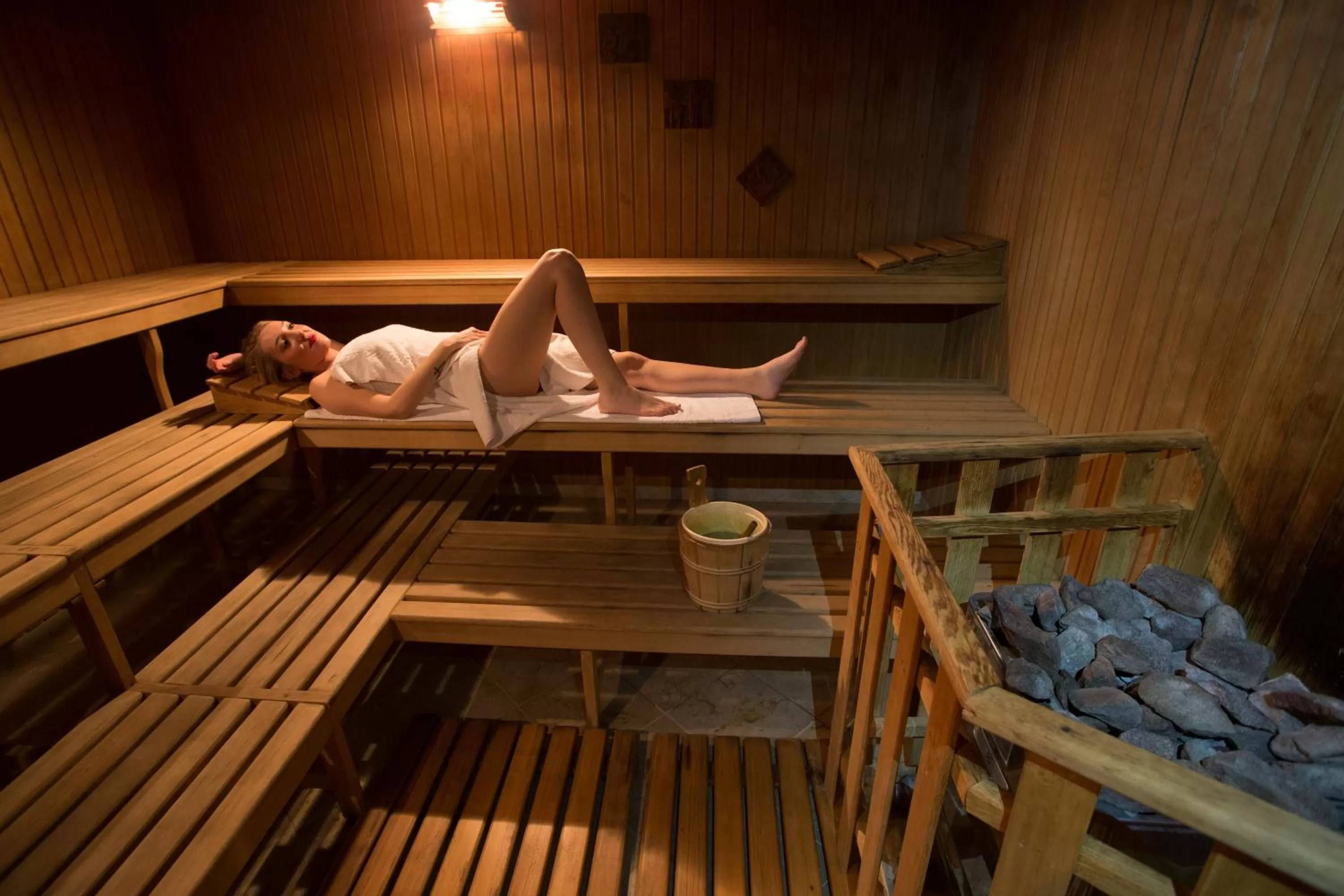 Sauna in Grand Hotel Royal E Golf