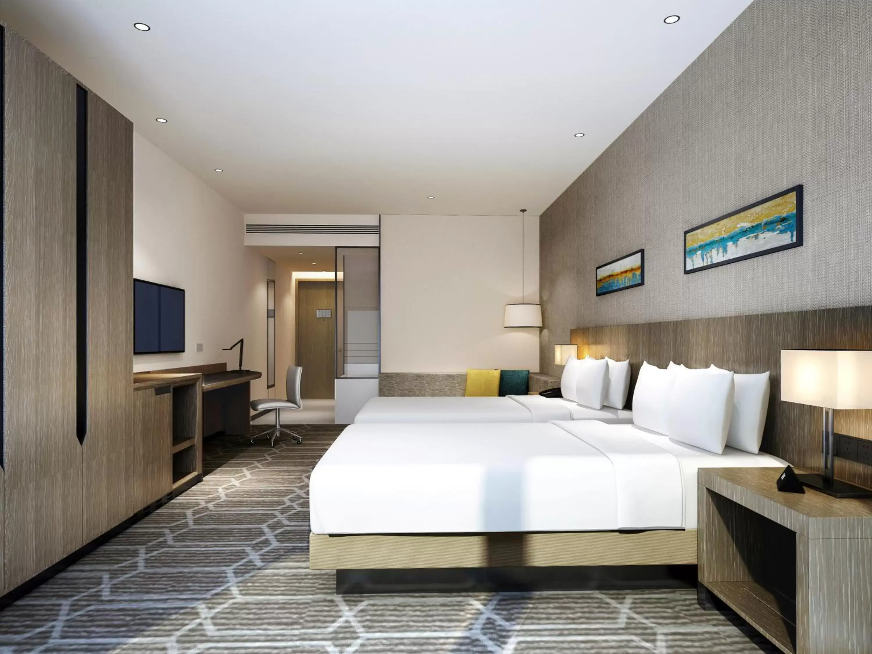 Photo of the whole room, Bed in Hyatt Place Zhuhai Jinshi