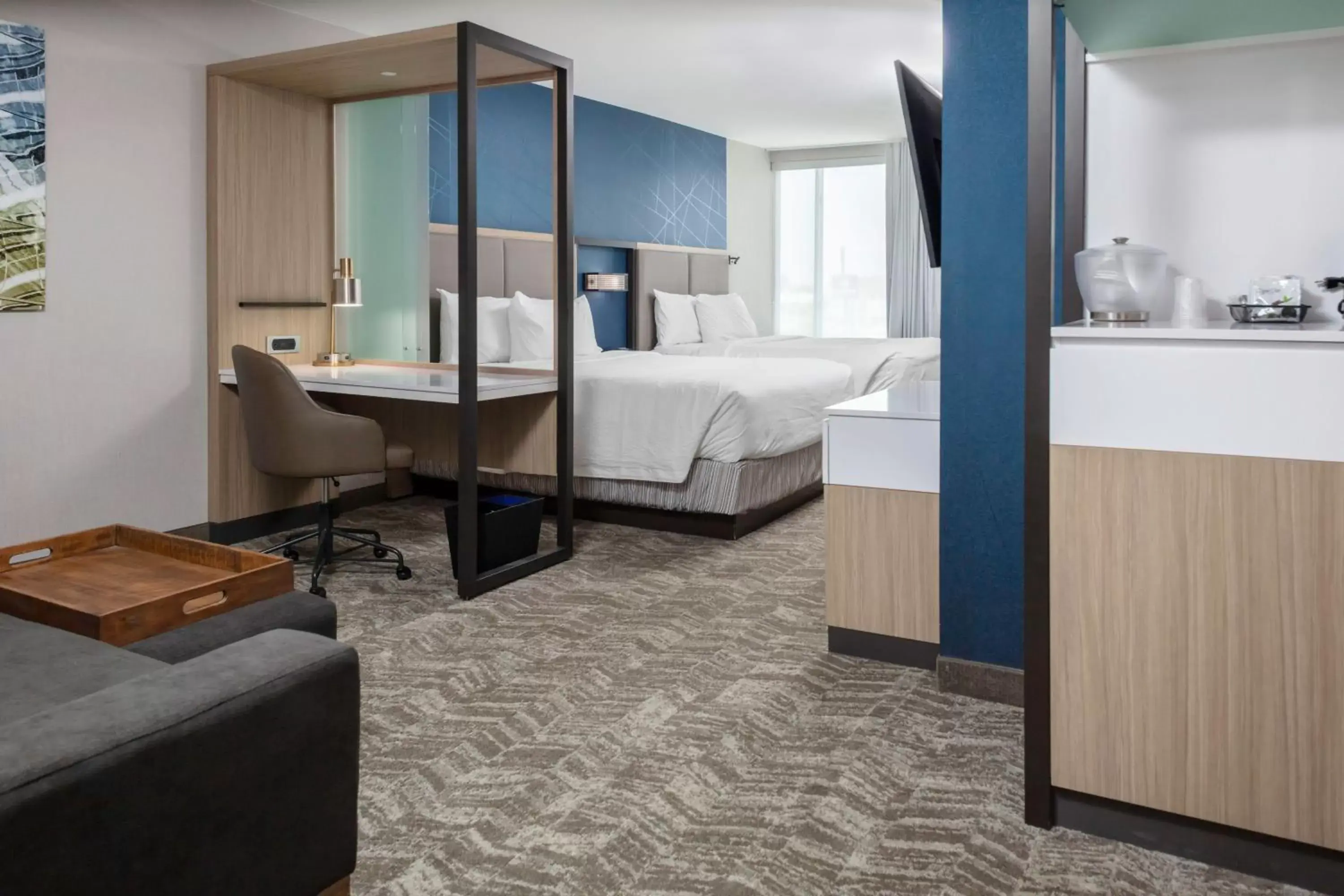 Photo of the whole room, Bed in SpringHill Suites Kansas City Airport
