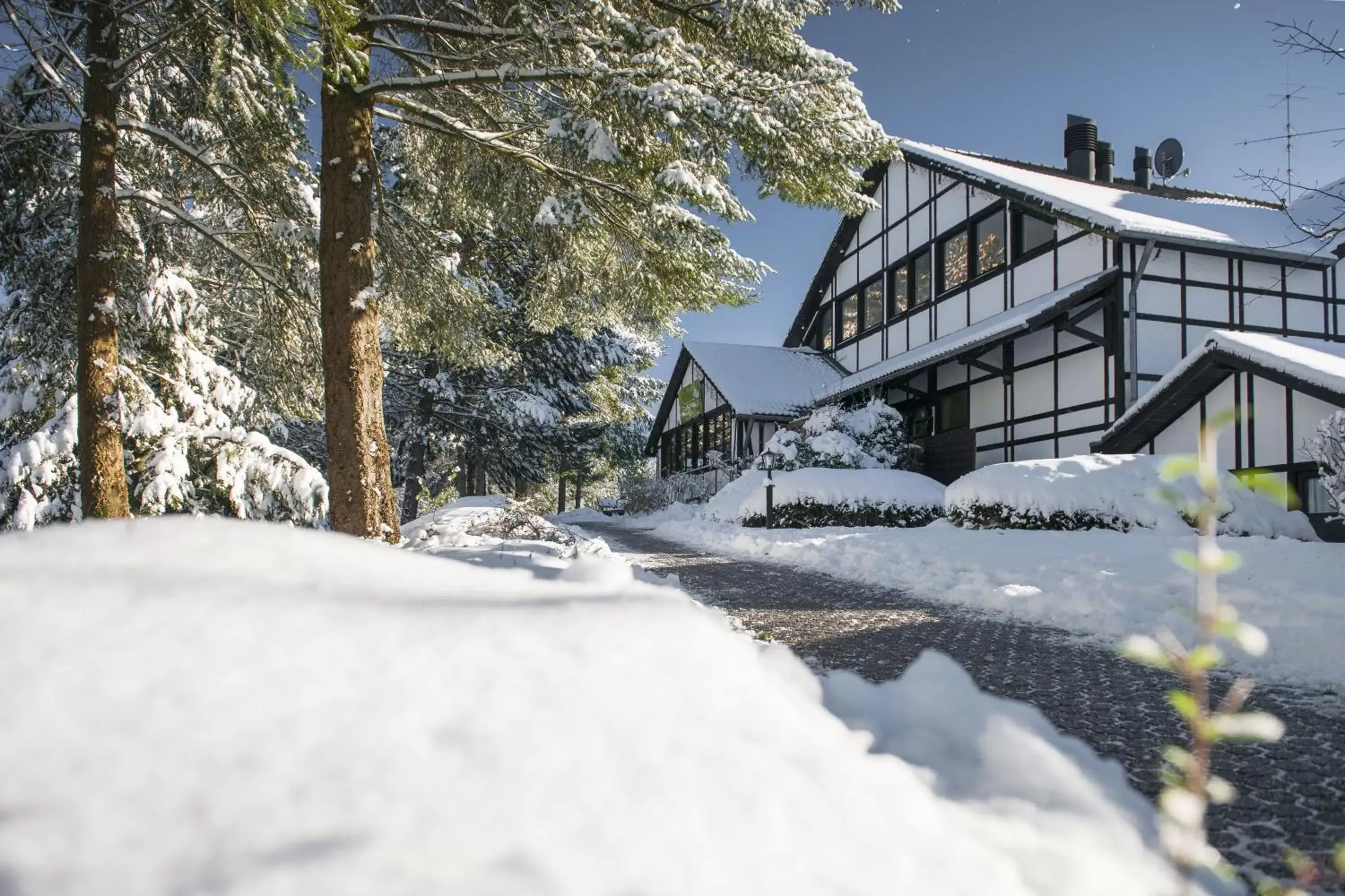 Facade/entrance, Winter in Sporthotel Grafenwald