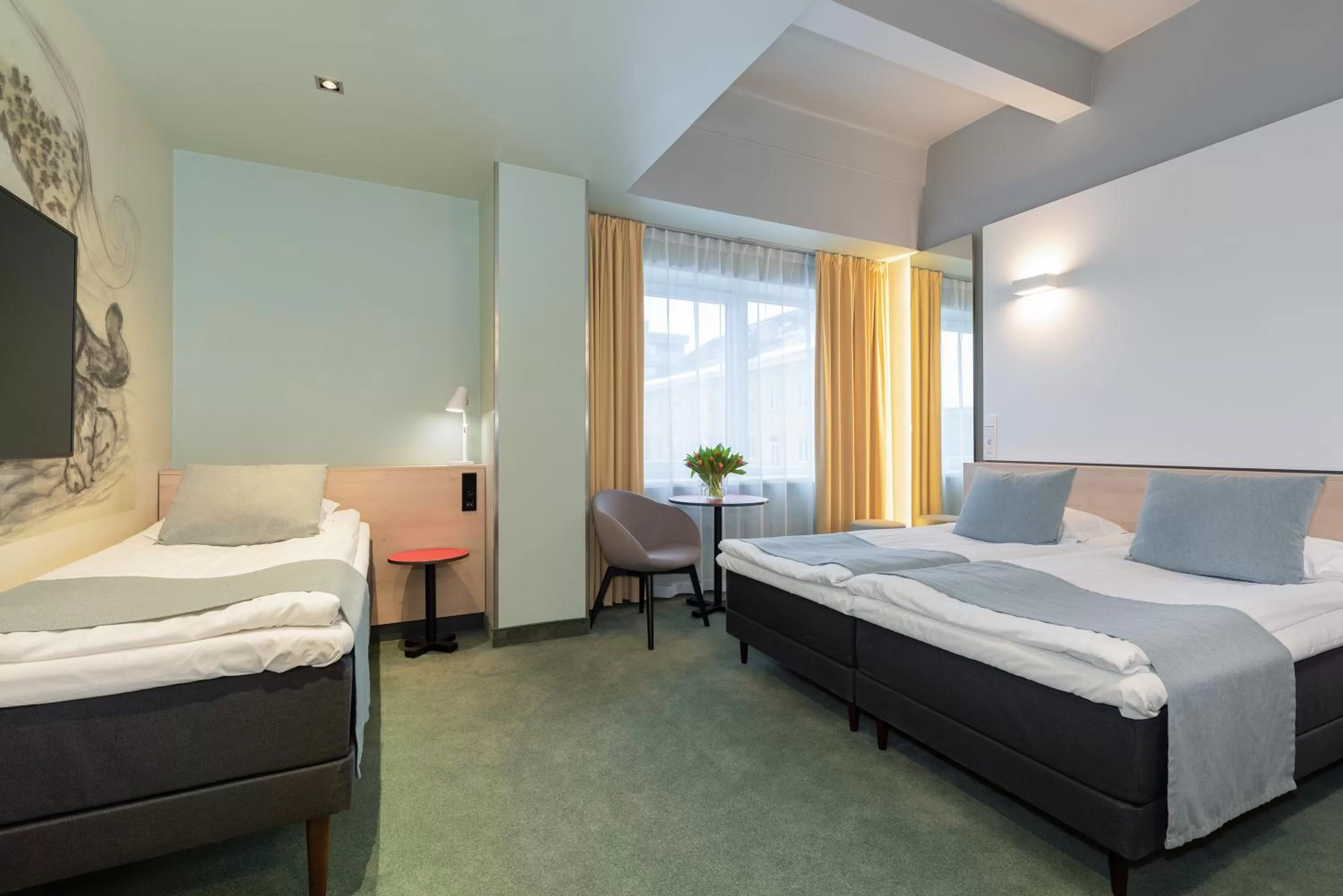 View (from property/room), Bed in Art Hotel Pallas by Tartuhotels