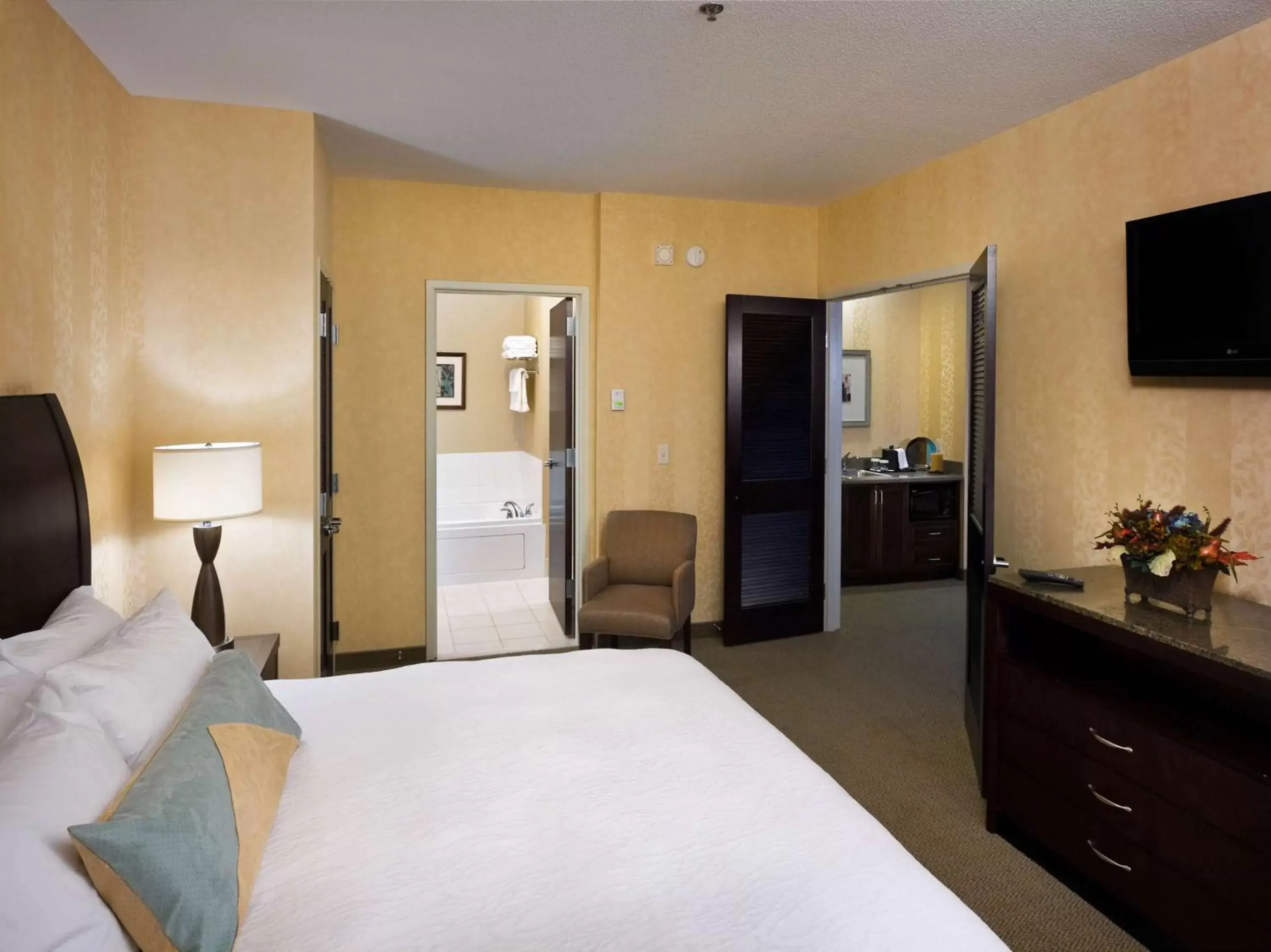 Bed, TV/Entertainment Center in Hilton Garden Inn Mankato Downtown