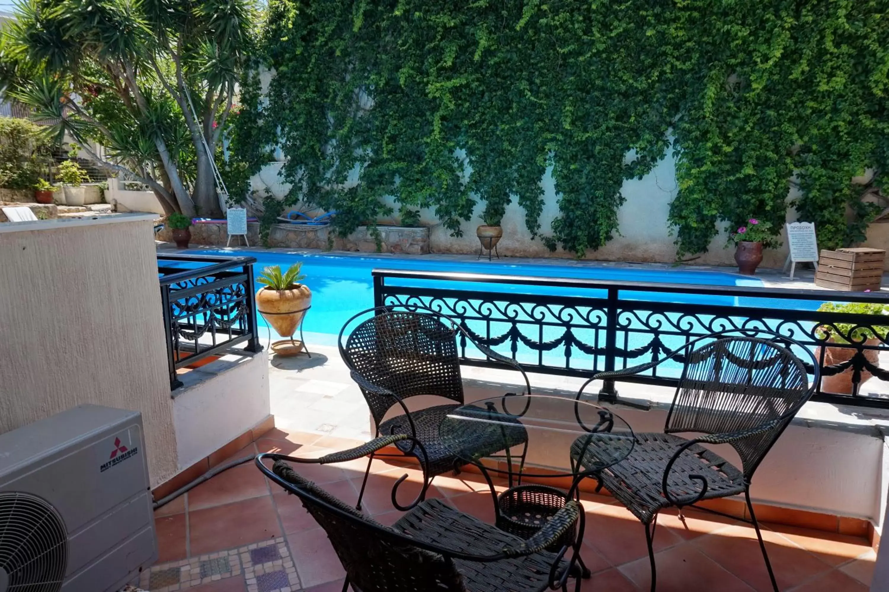 Balcony/Terrace, Swimming Pool in Aktaion Beach Boutique Hotel & Spa