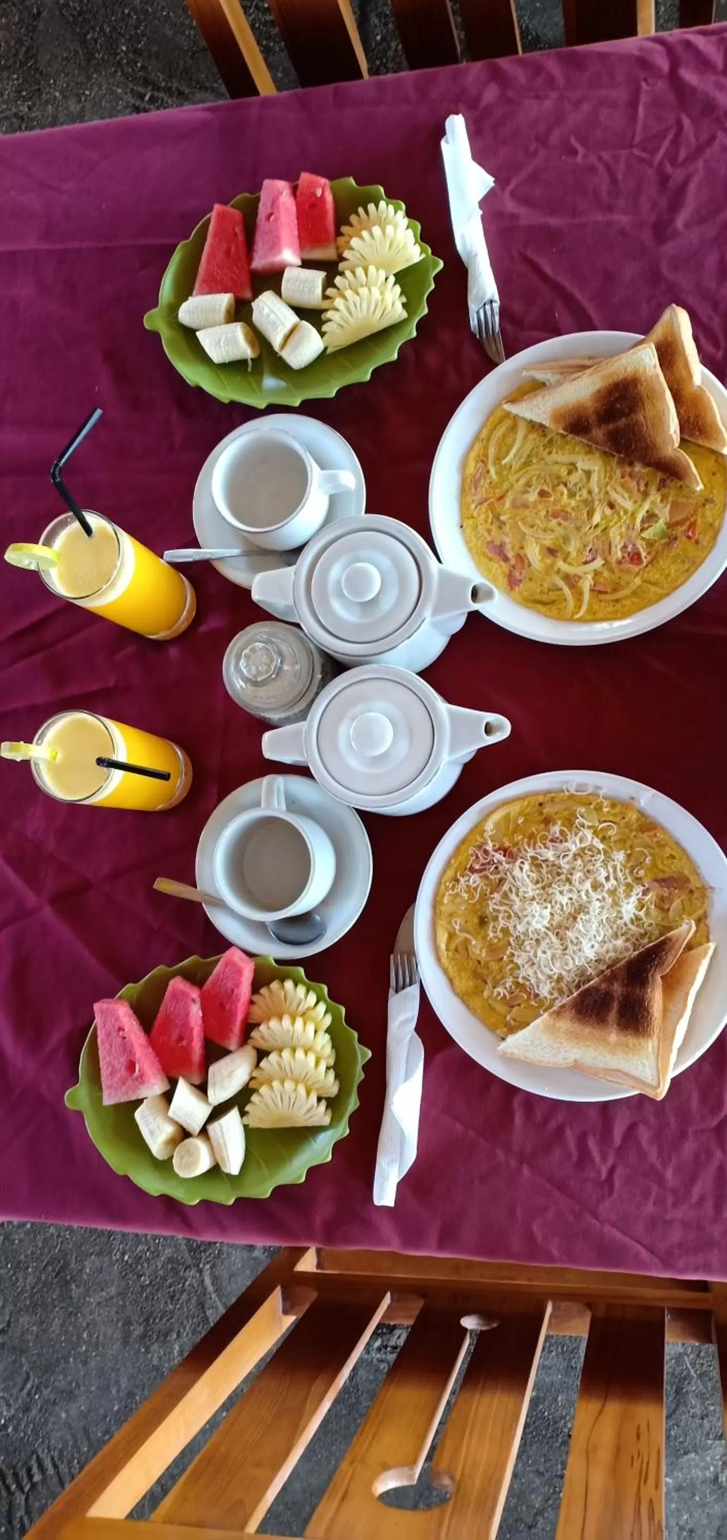 Breakfast in Sandy Beach Bungalows