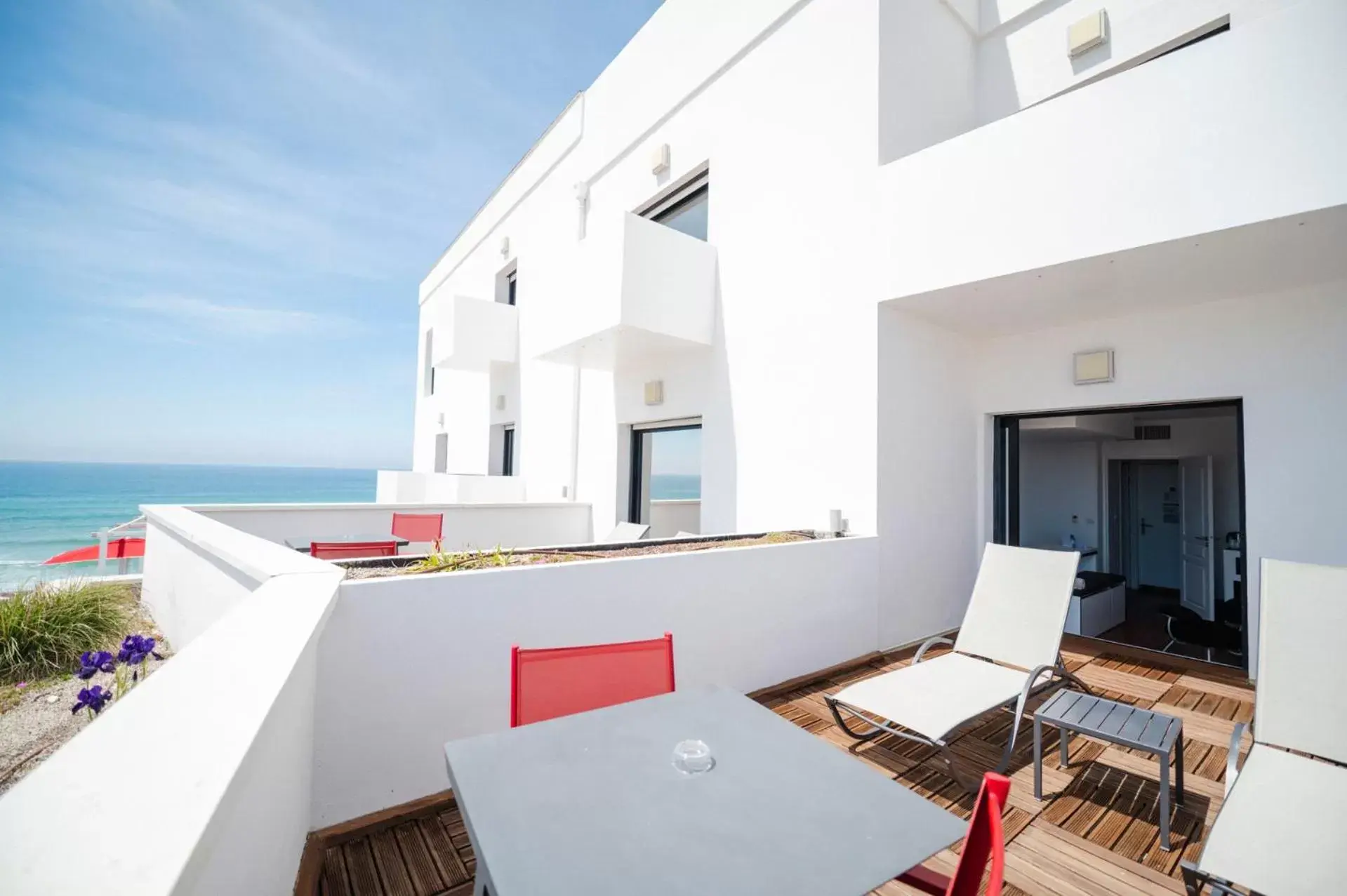 View (from property/room), Balcony/Terrace in Le Grand Hotel de la Plage