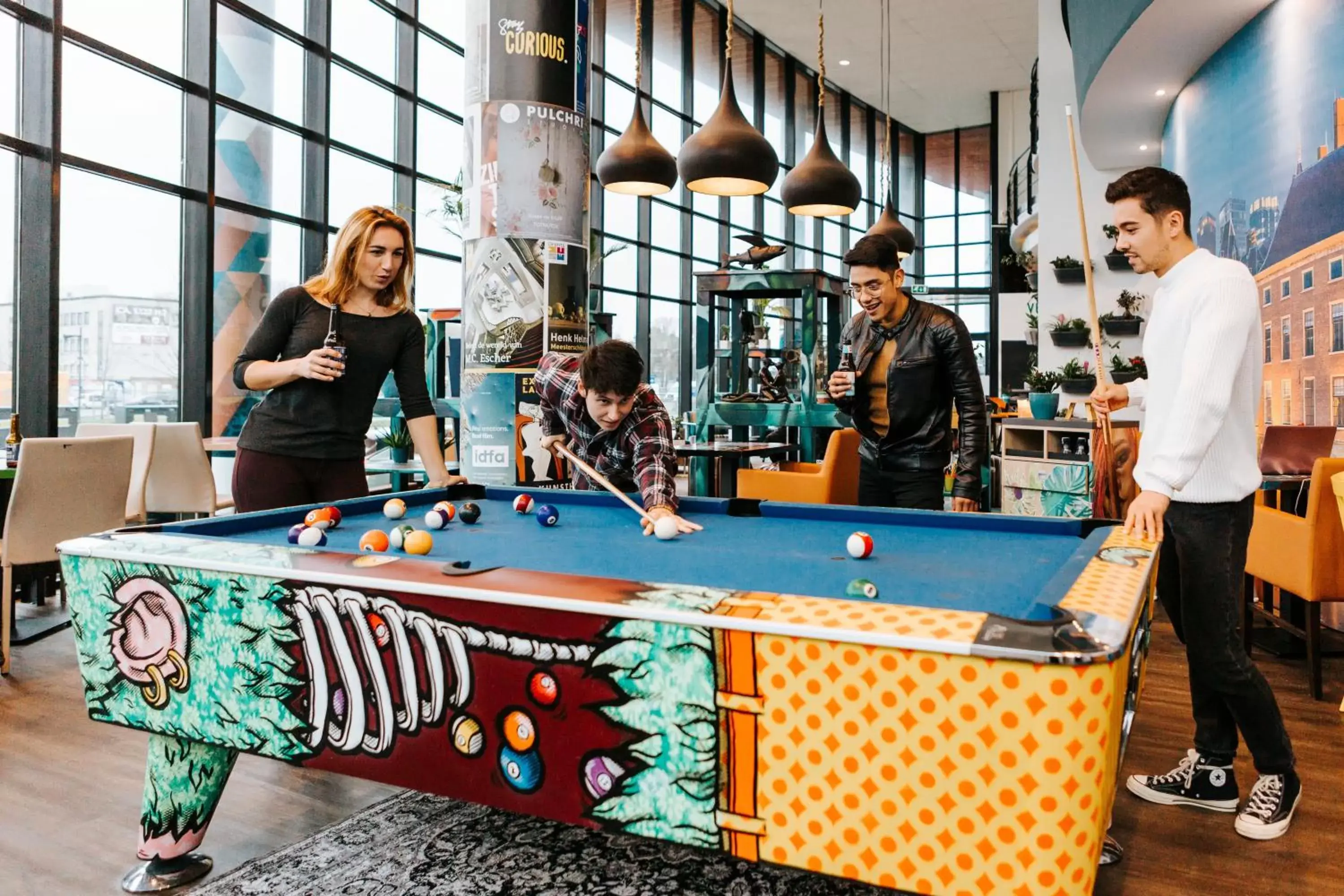 People, Billiards in The Hague Teleport Hotel